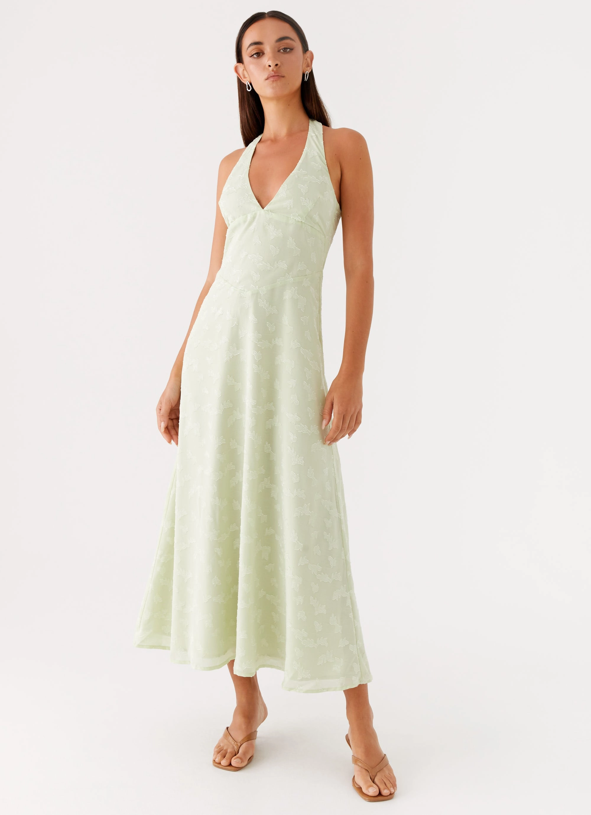 Francesca Midi Dress - Sage FoldablePackaging Airy Drape