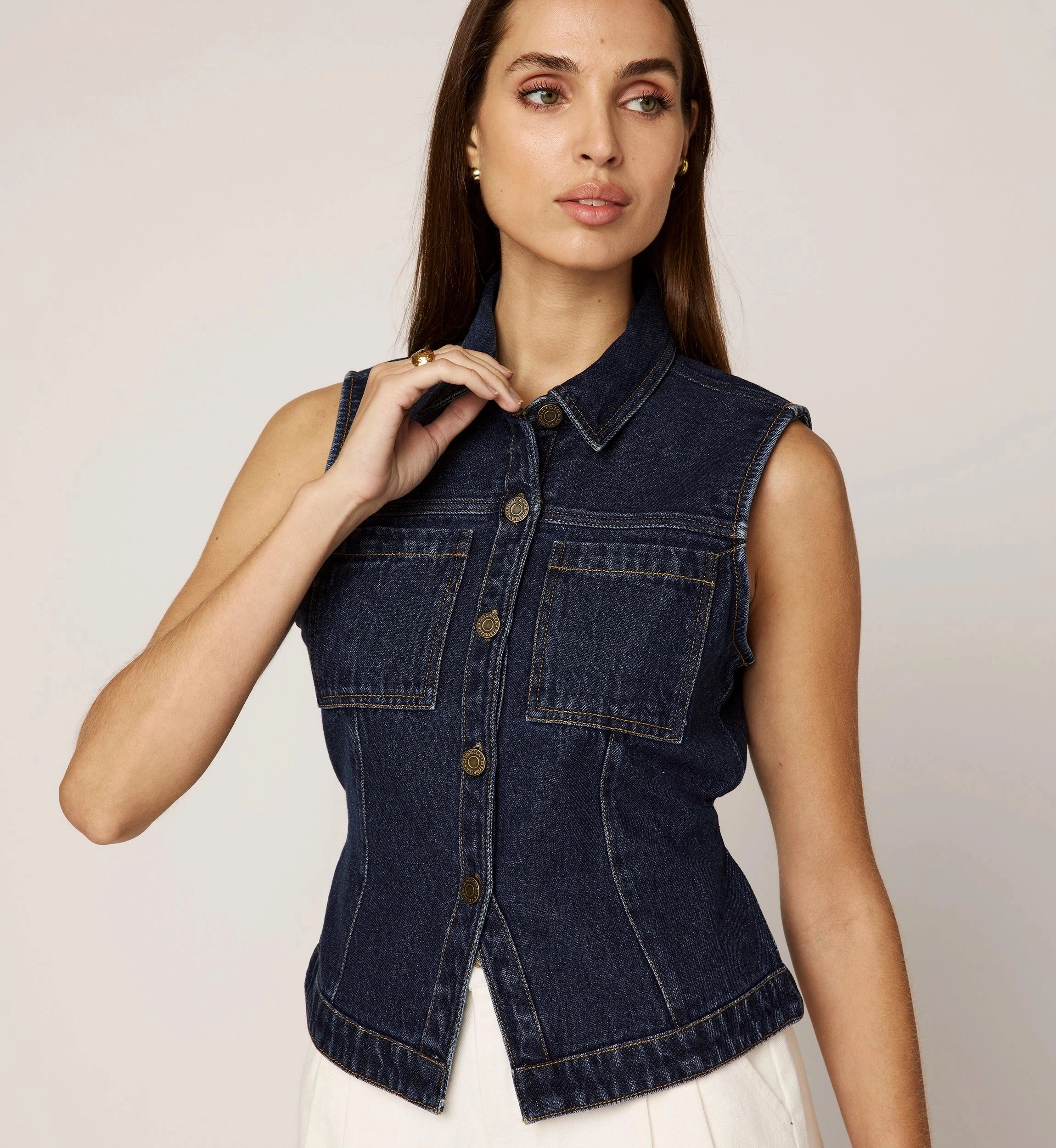 Modular Layering System Franka Vest | Dark Denim