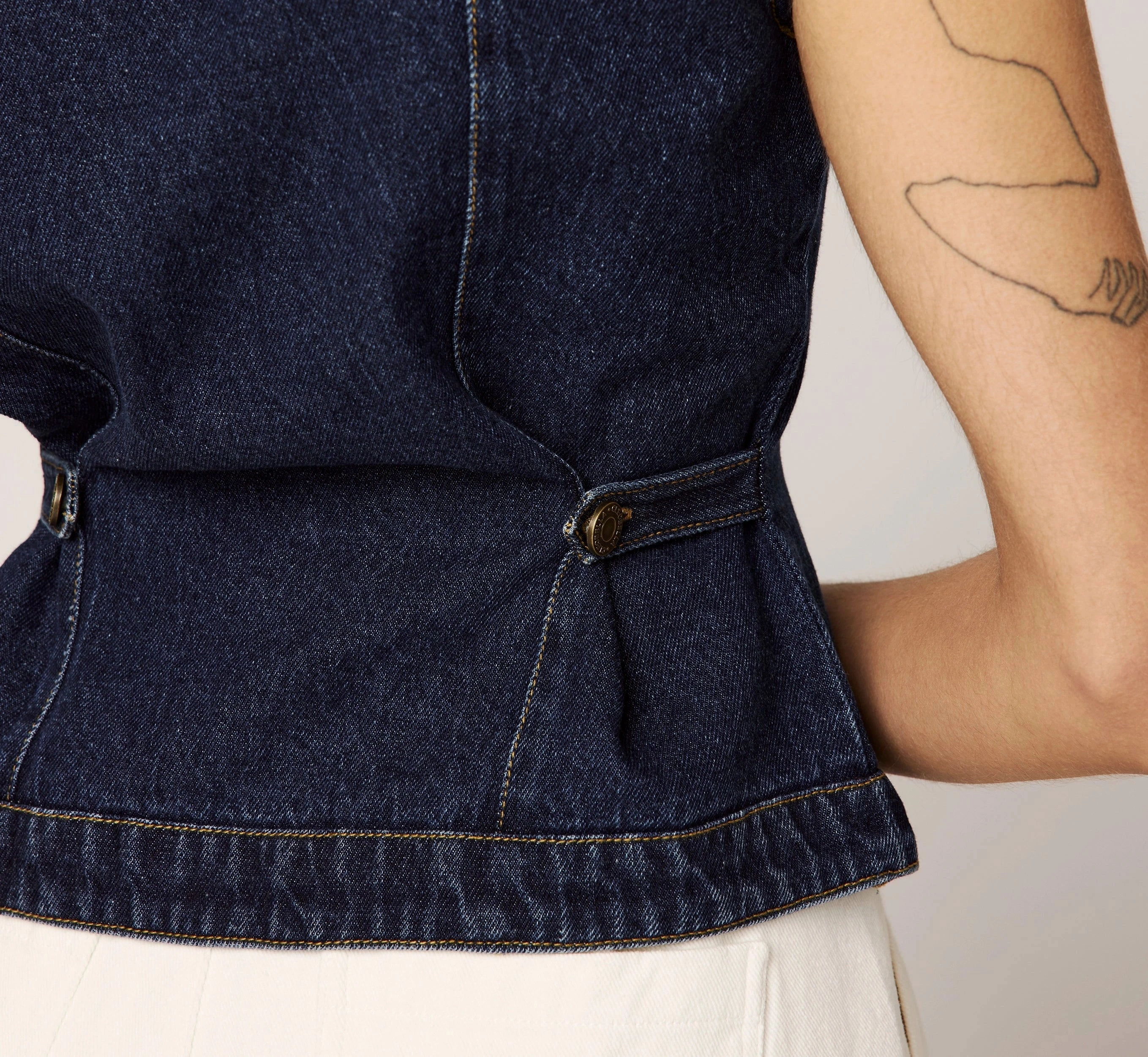 Loose cut Franka Vest | Dark Denim