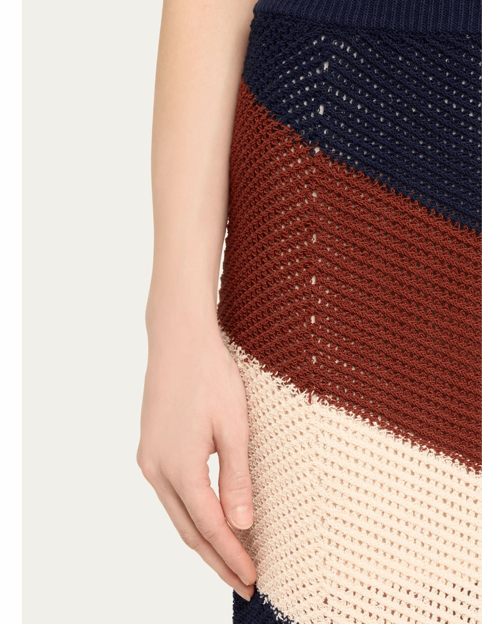 muted tone Frayed Finish A.L.C. Tia Crochet Midi Skirt