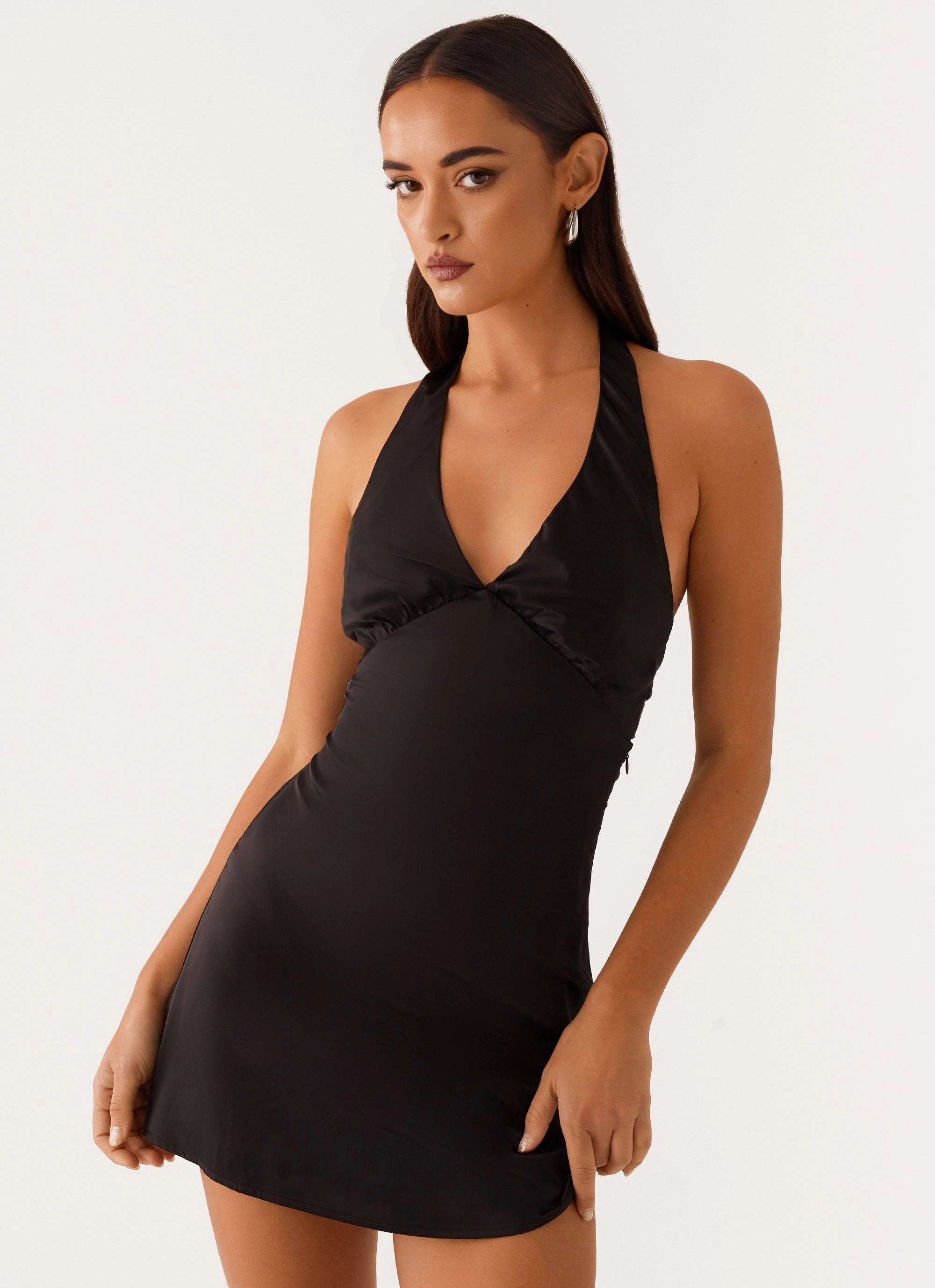 Heavy Hearted Mini Dress - Black Neat Finish Lightweight