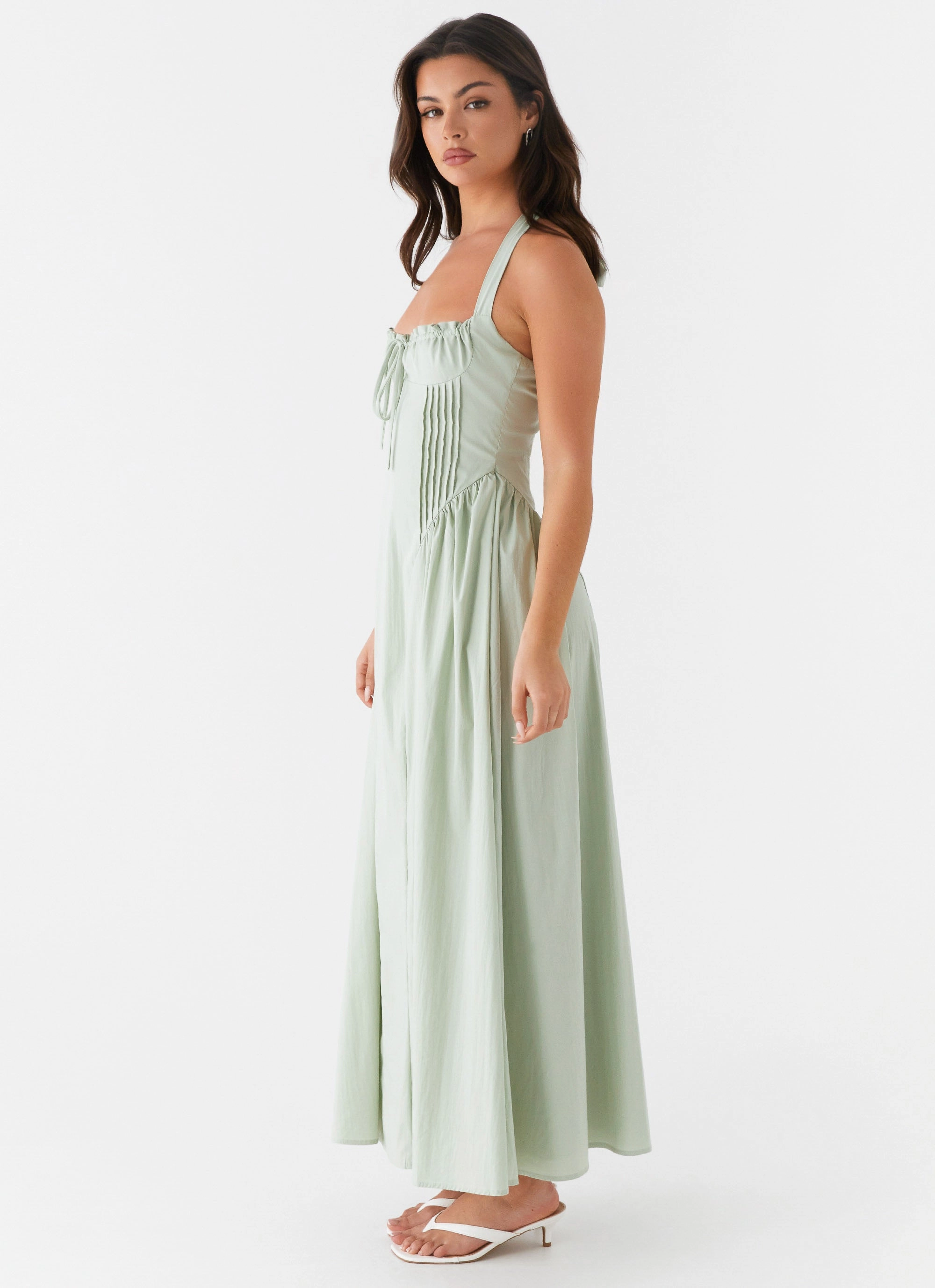 Olenna Halterneck Midi Dress - Sage Dress-Up Style