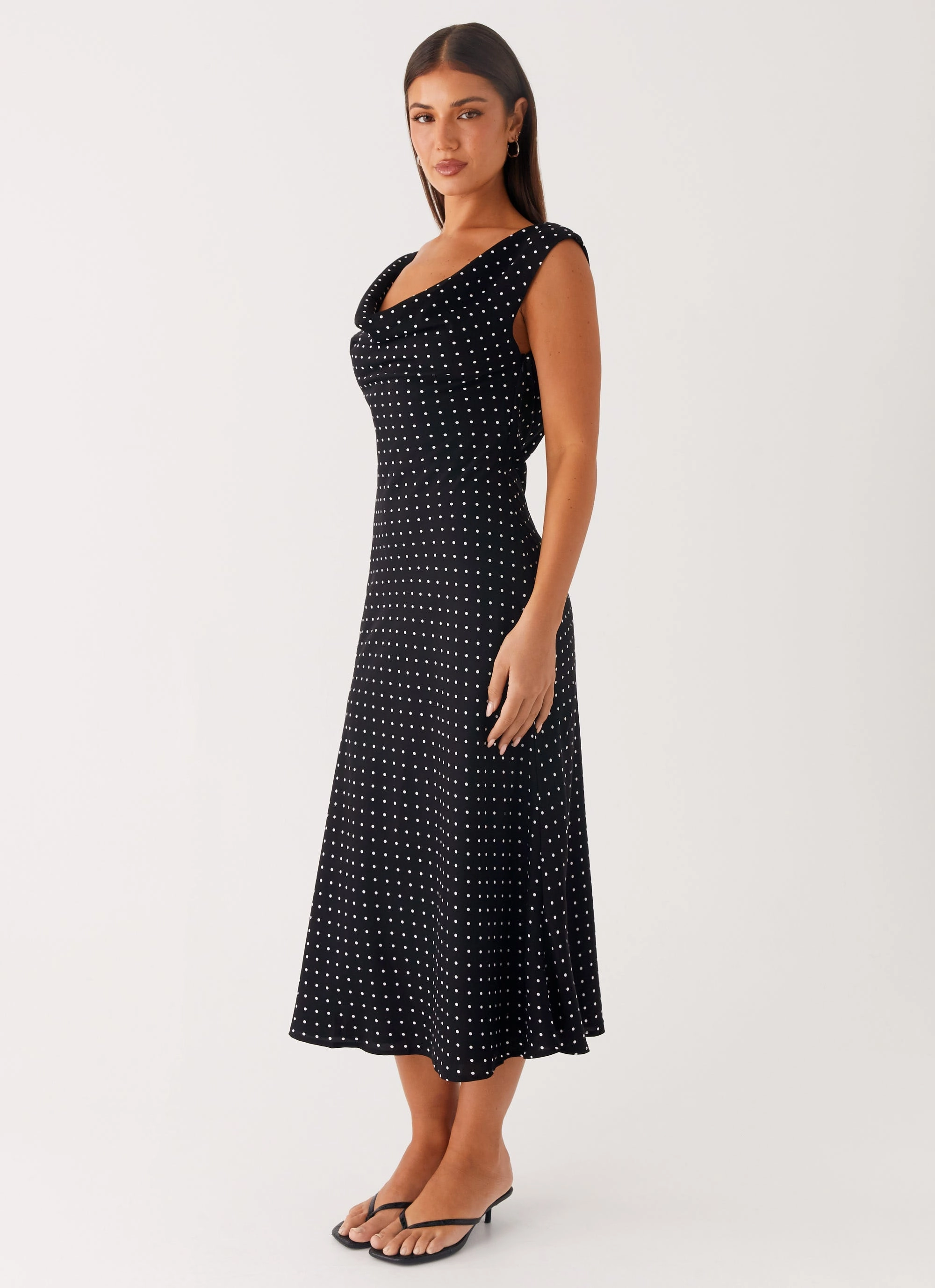 Role Model Maxi Dress - Black Polka Dot Quick Fit