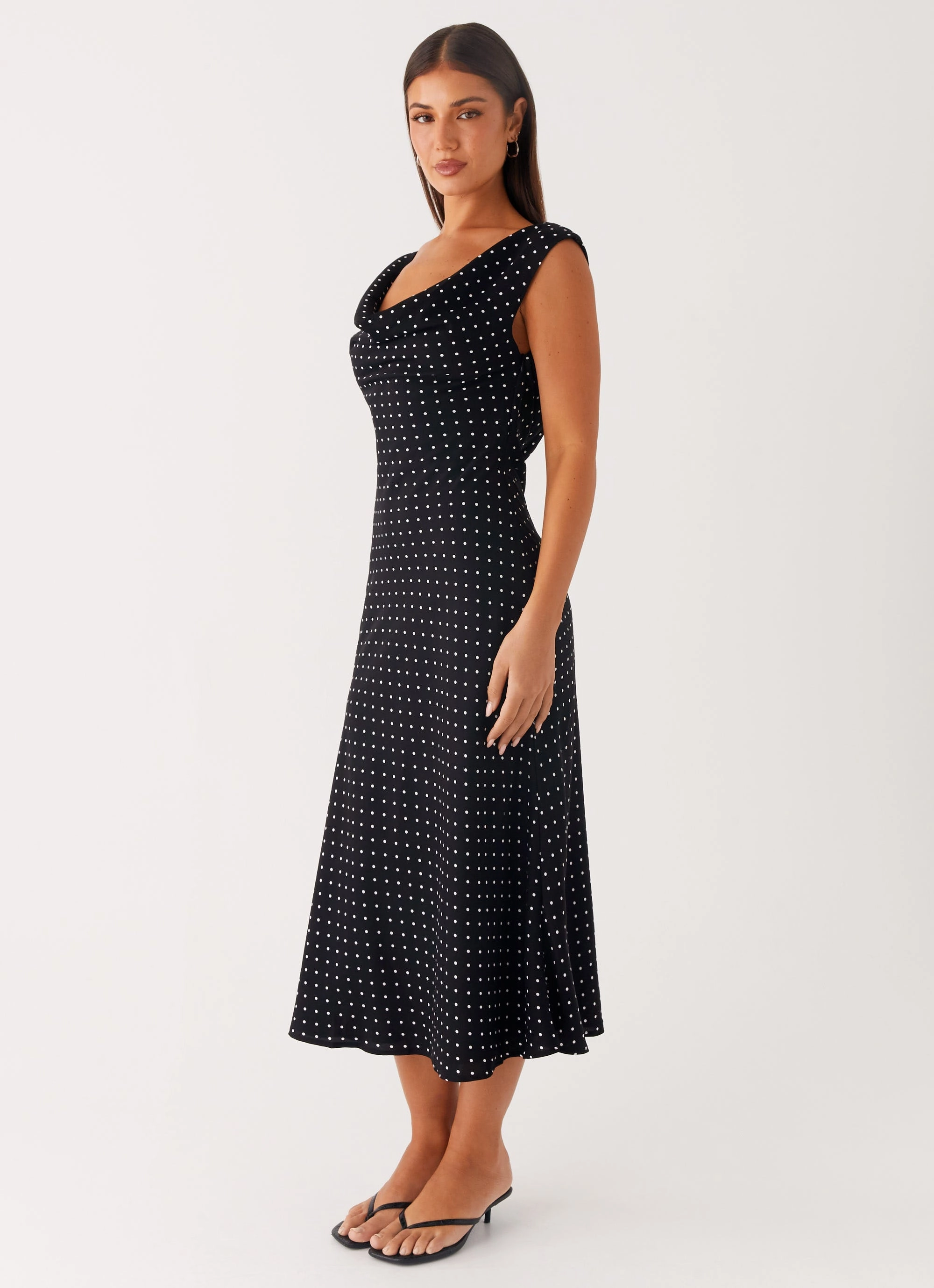 Body Safe Chilly Wear Role Model Maxi Dress - Black Polka Dot