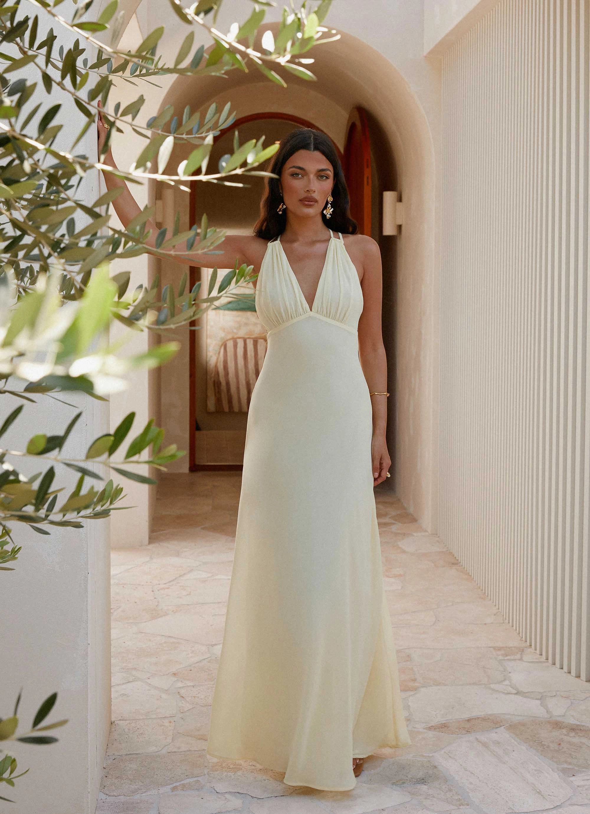 Kacia Maxi Dress - Lemon Chic Look Light Coral