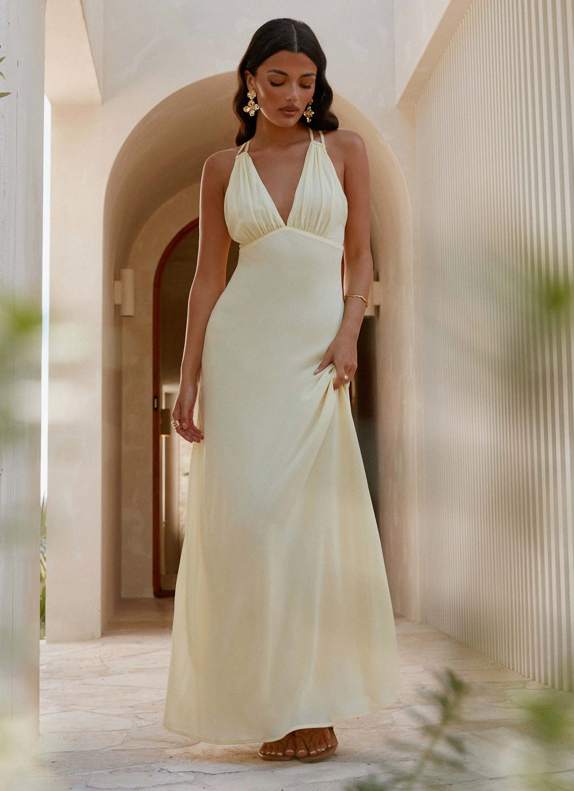 Kacia Maxi Dress - Lemon Chill Edge