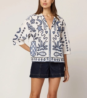 Classic Crewneck Design Meredith Blouse | Verona