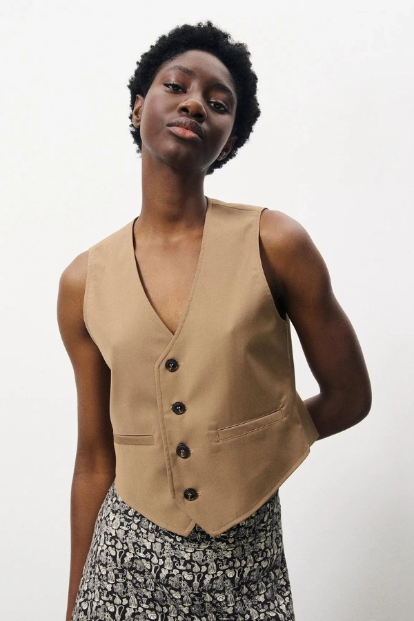 Reflective Accent Trim SleevelessOption FRNCH Alix Suit Vest