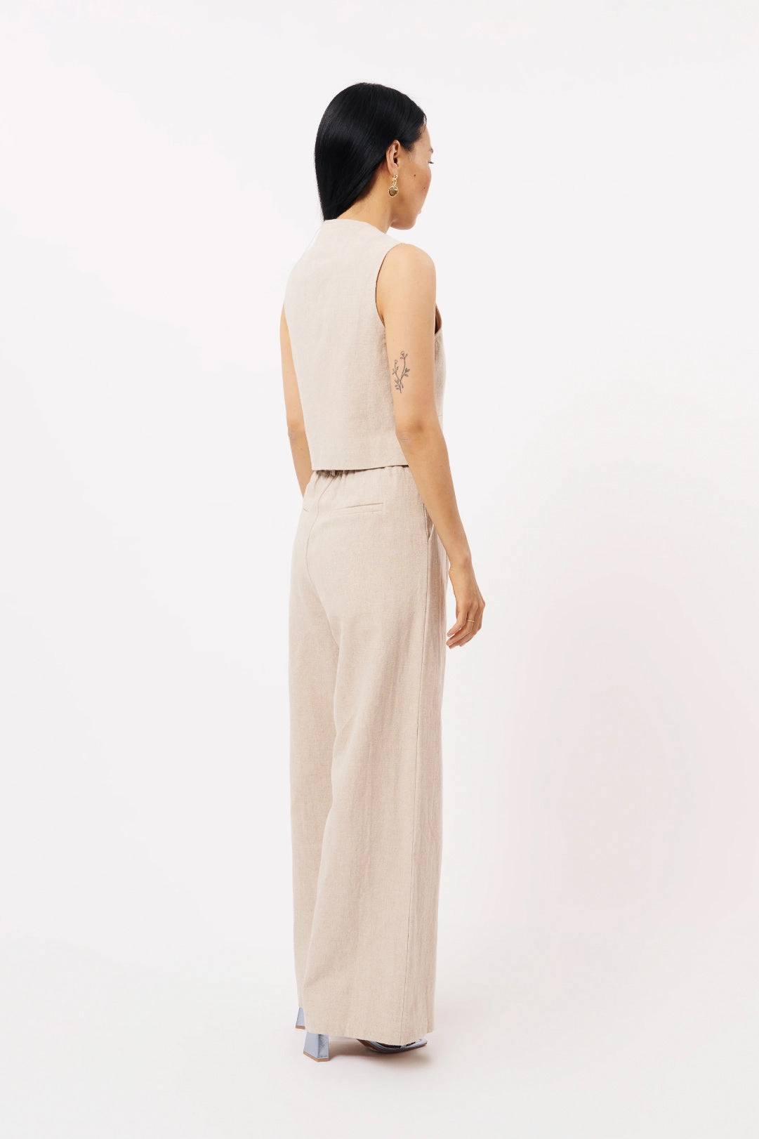 FRNCH Alix Woven Vest Drop Shoulder Cut AntiPilling