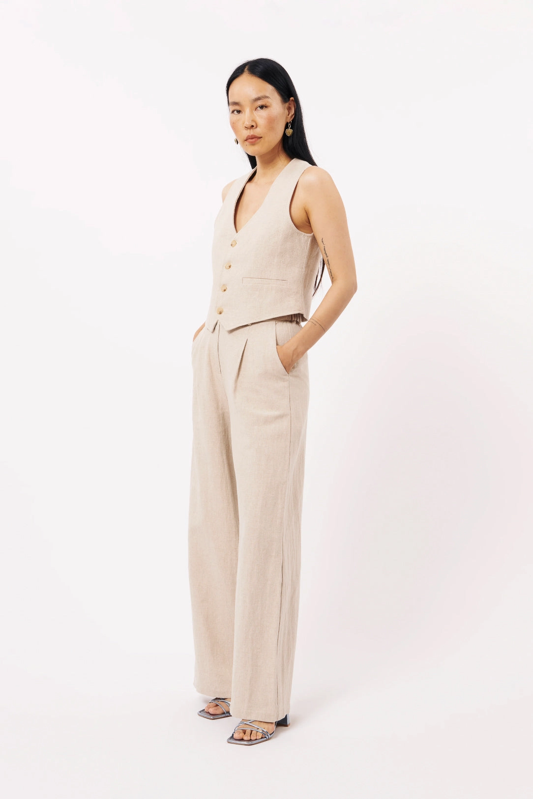 FRNCH Alix Woven Vest TaglessLabel