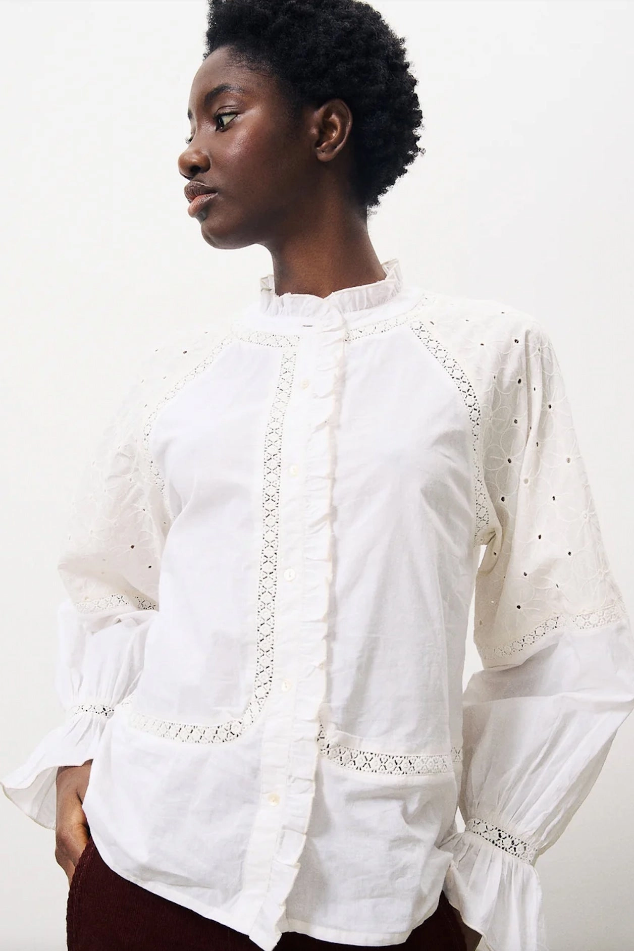 FRNCH Chadia Blouse Asymmetrical hem Odor Resistant Technology