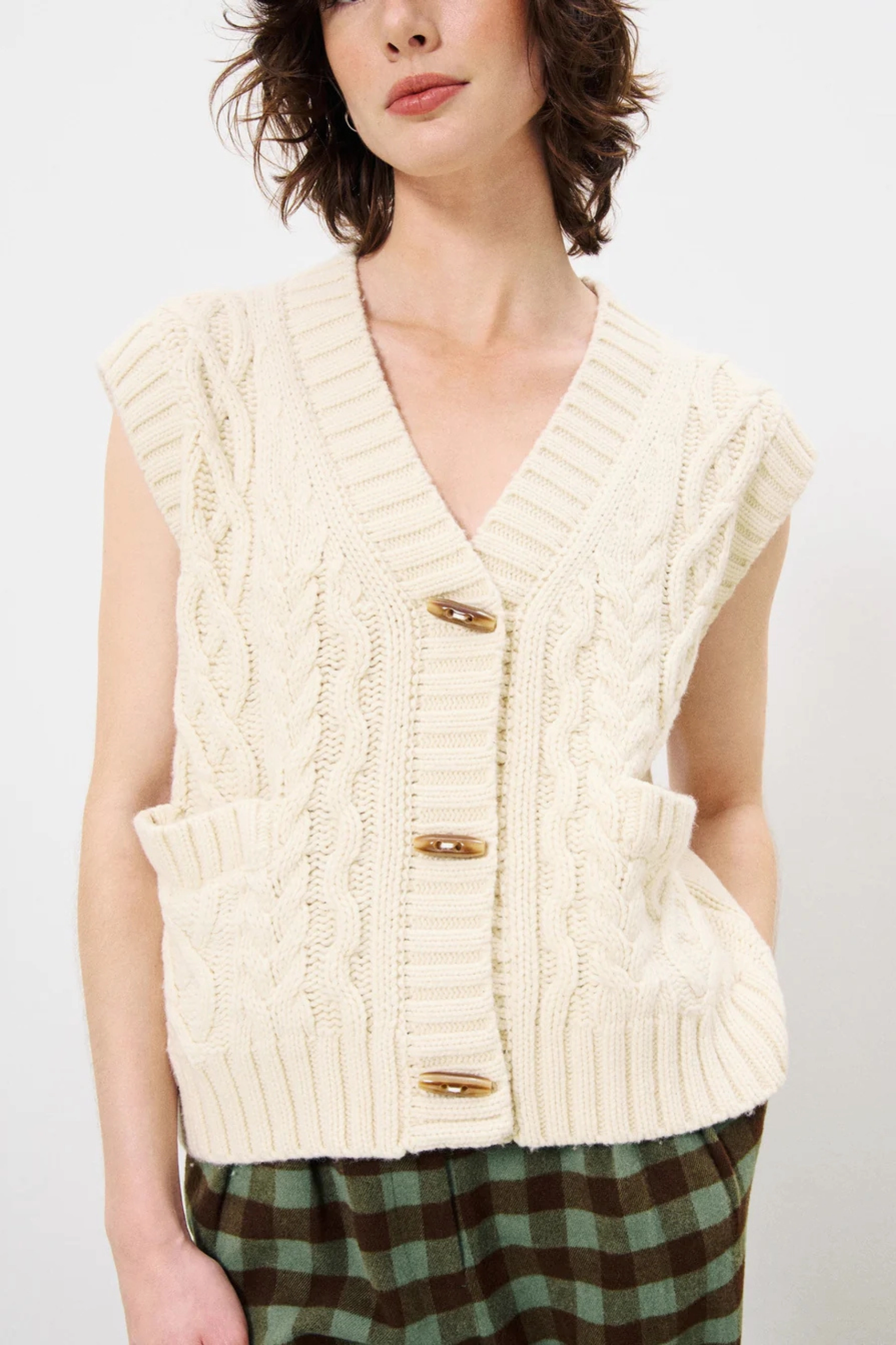 FRNCH Medea Sweater Vest Circular Knit Technique
