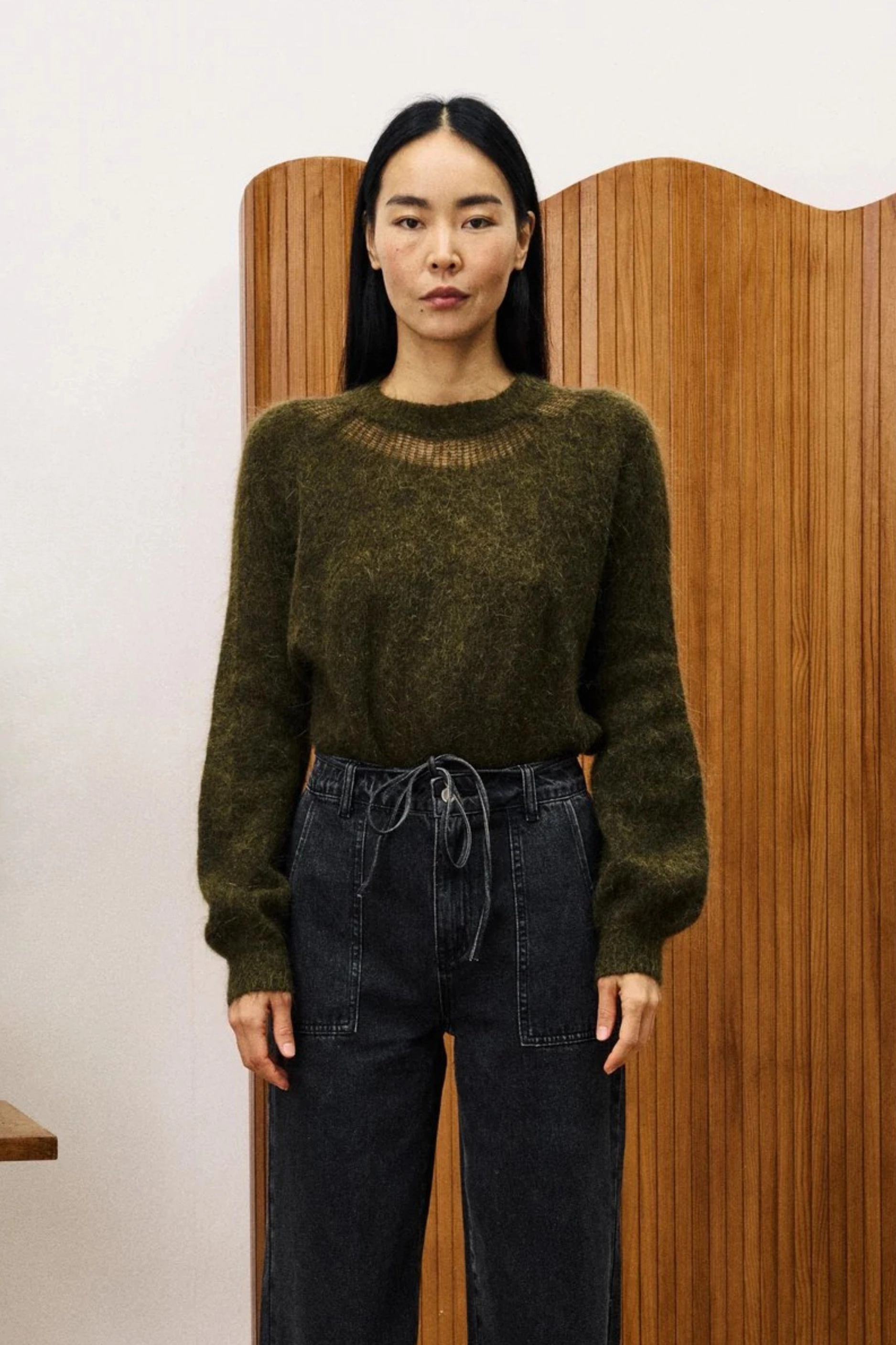 FRNCH Pivoine Sweater WrinkleResistantFinish DoubleLayeredFabric