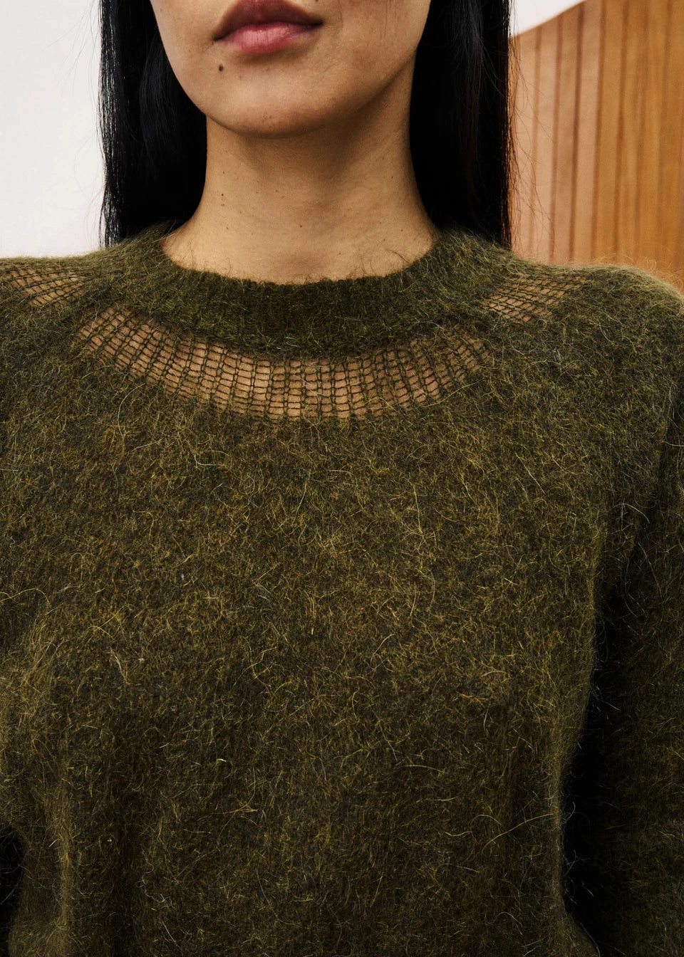 FRNCH Pivoine Sweater Chilly Season Wear Breathable mesh panel