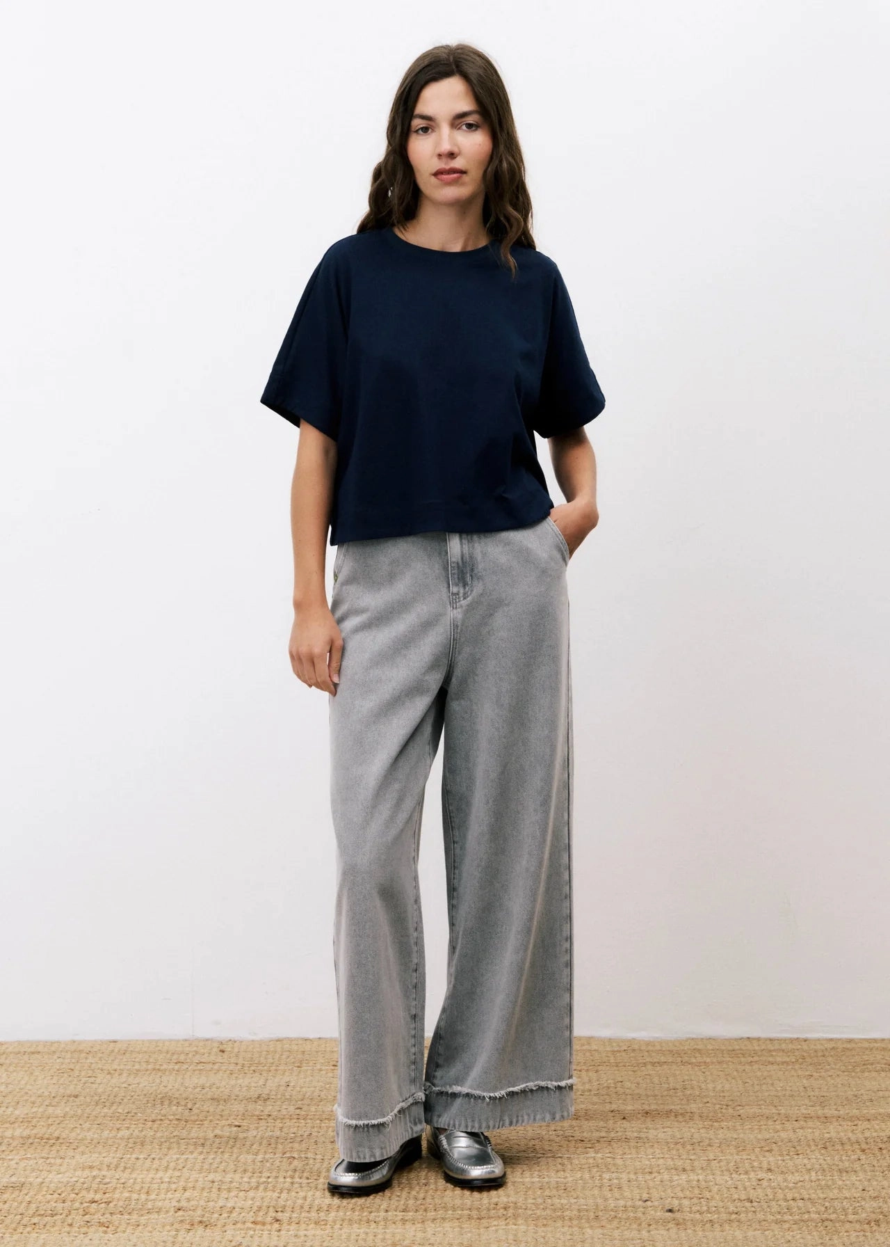 Recycled Polyester YarnDye Technique FRNCH Shade Top - Blue