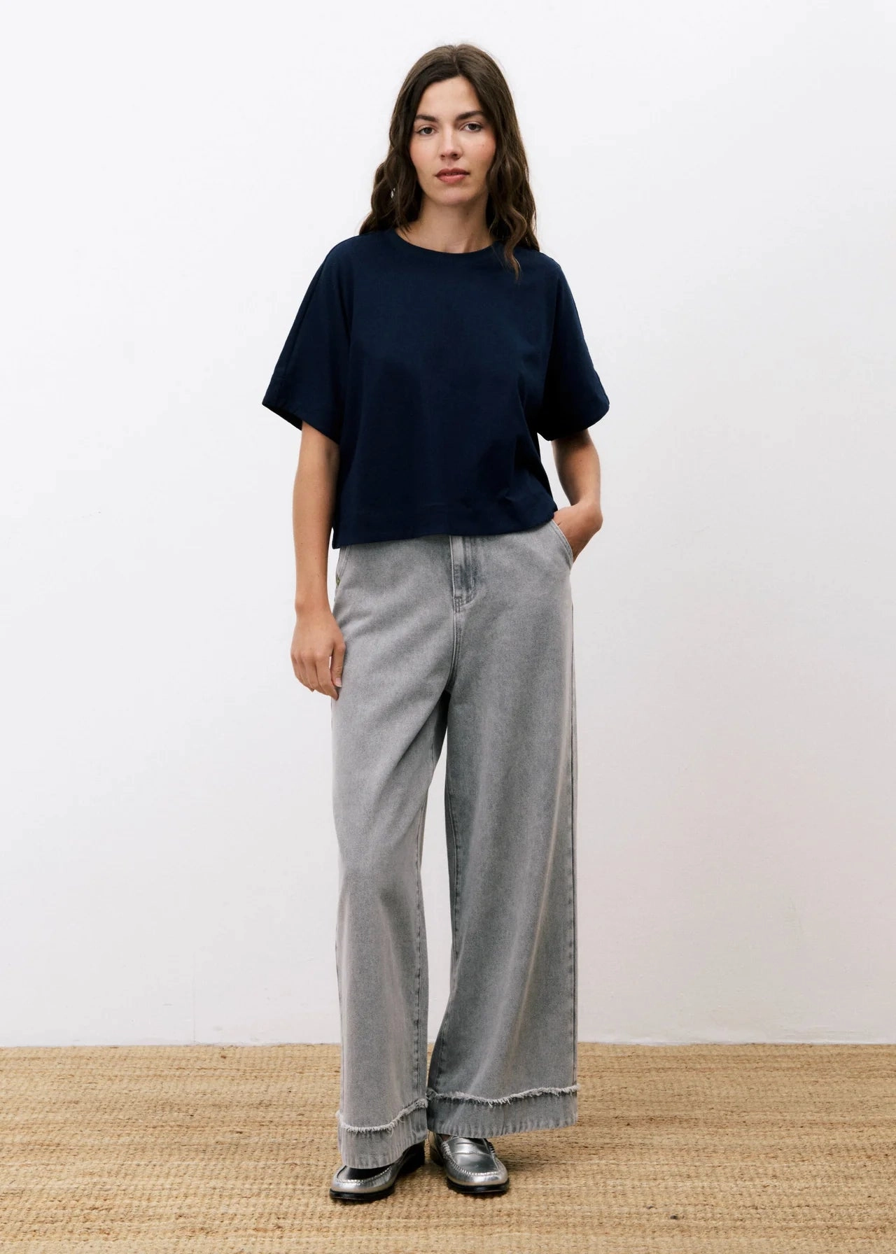 Tagless Neckline Design FRNCH Shade Top - Blue