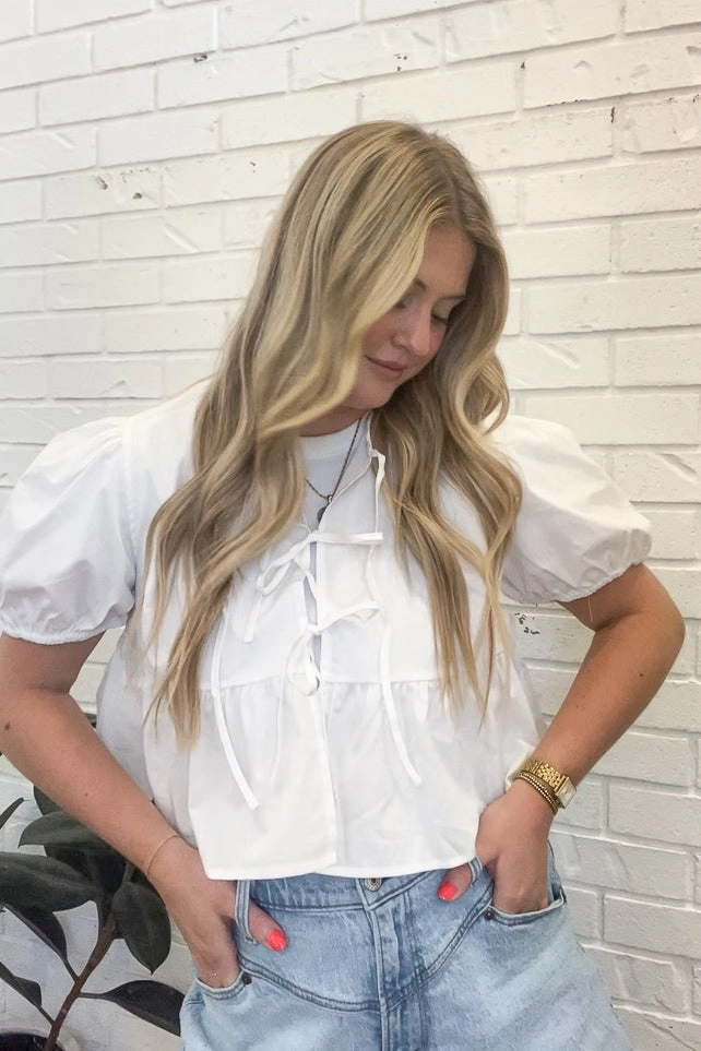 Front Tie Peplum Blouse Winter Wardrobe