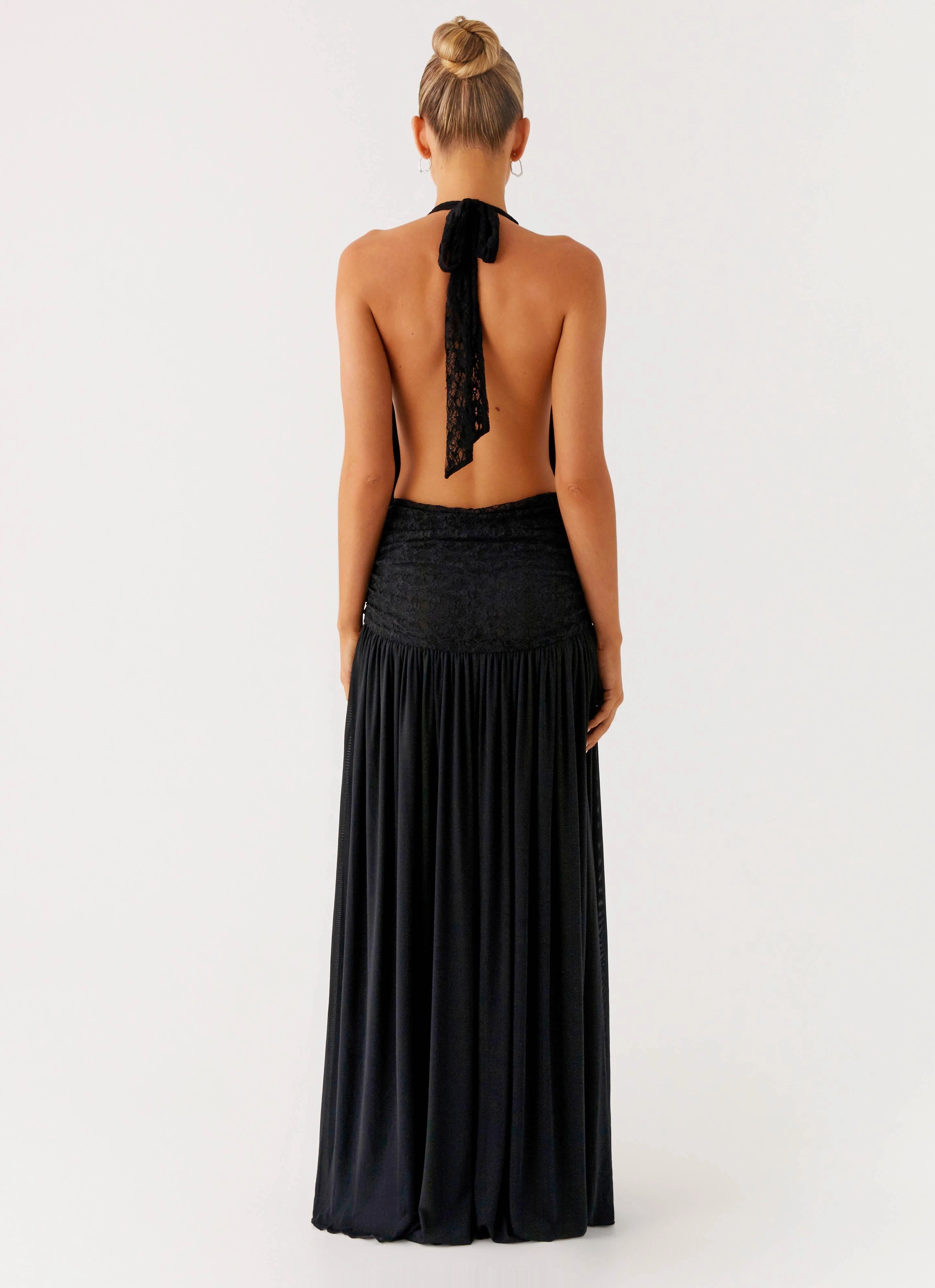 Airy Layer Full Attention Maxi Dress - Black