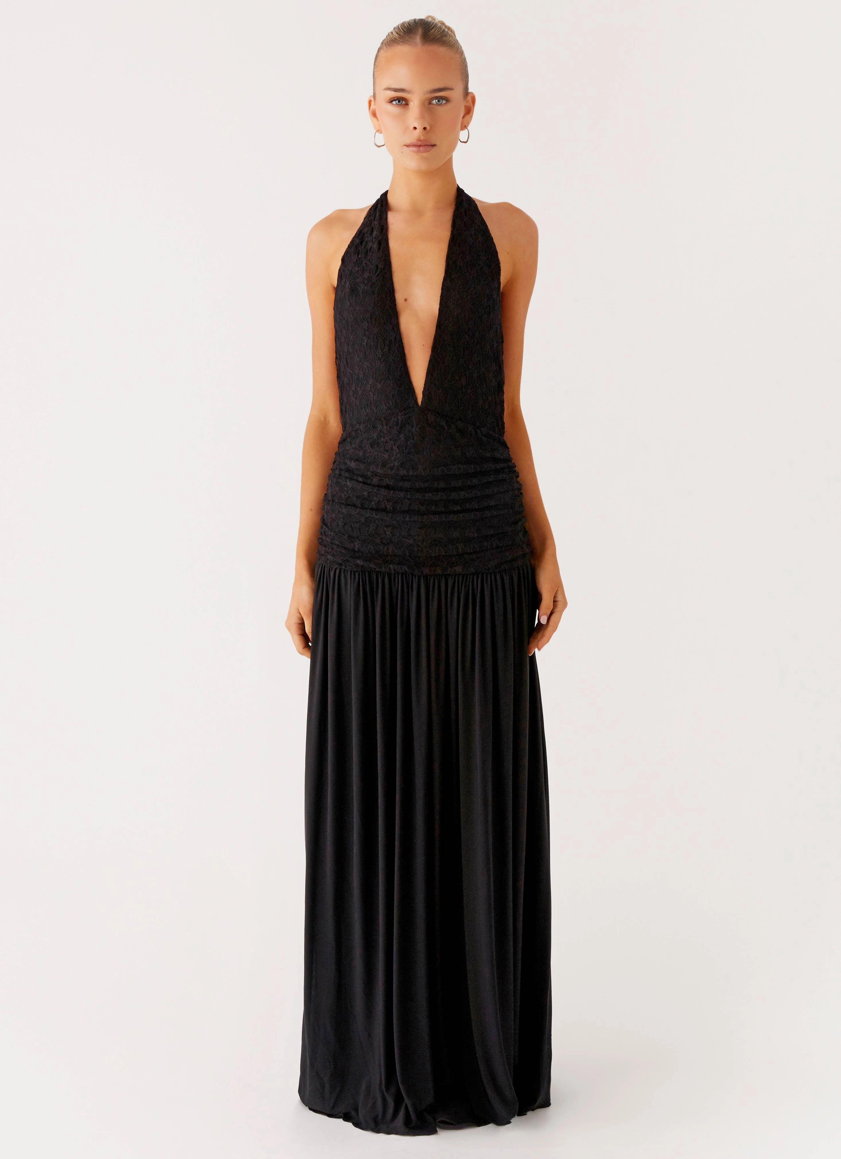 Year Round Lunch Date Full Attention Maxi Dress - Black