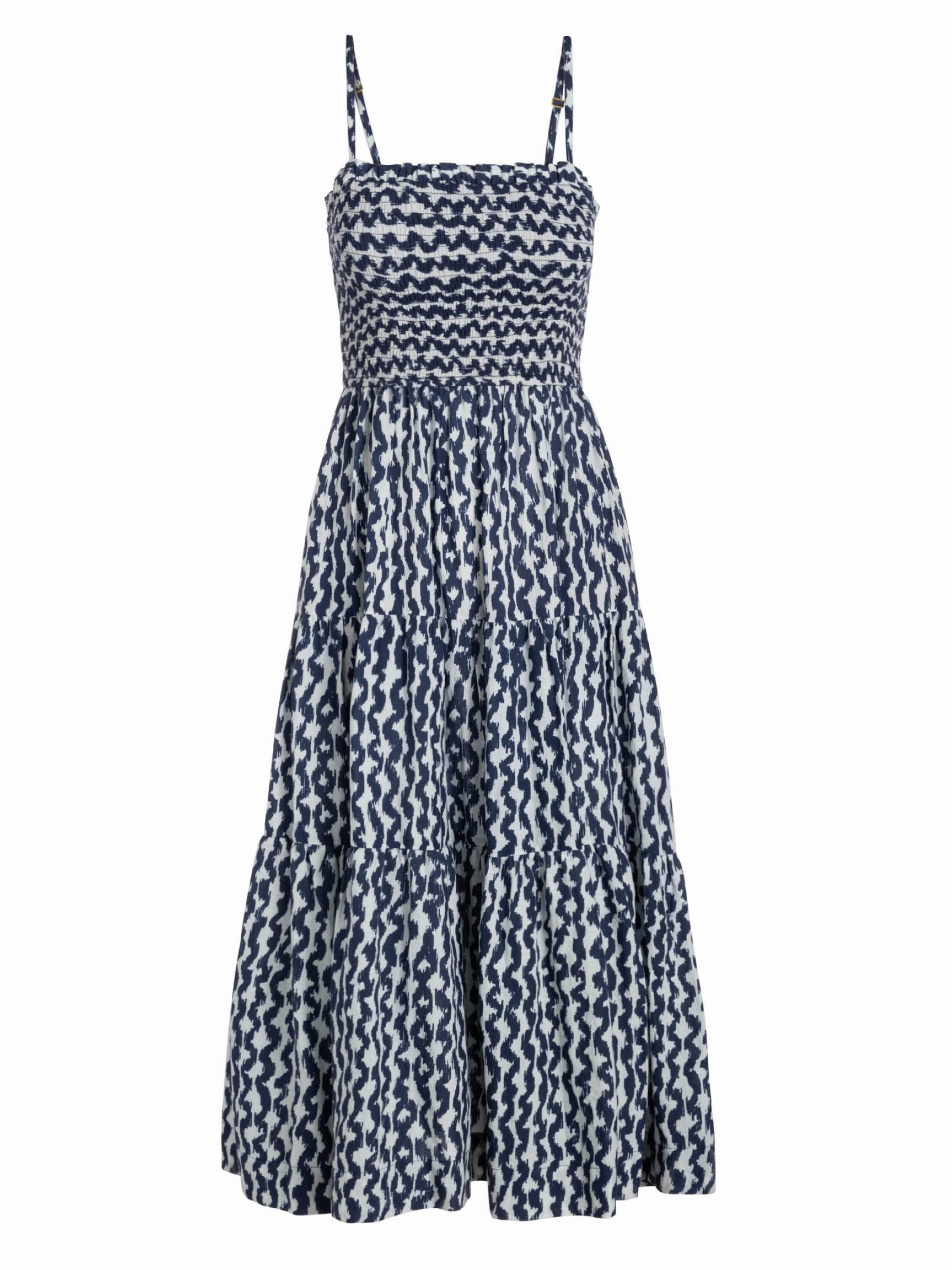 Kristen Dress In Elysia Waves Subtle-Print Elegant Comfort