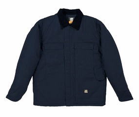 Quick Access Hidden Pockets Berne Mens Navy Cotton Blend Chore Coat Twill