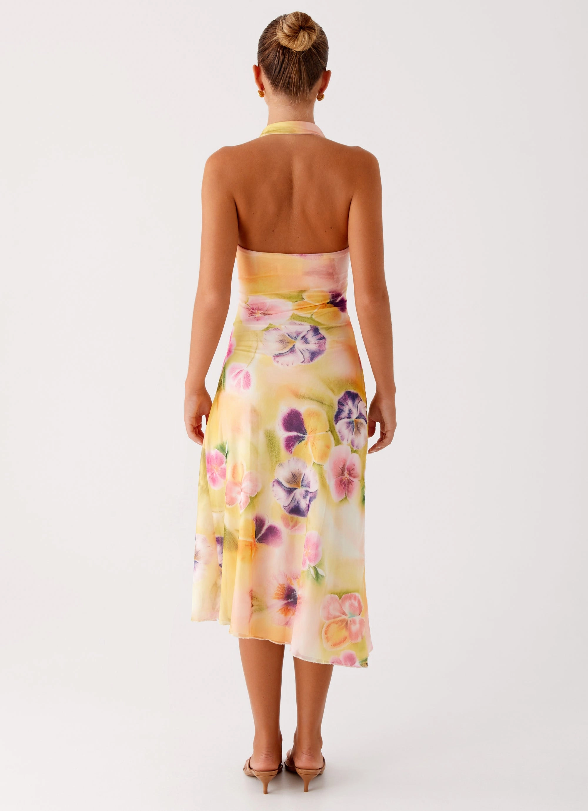 Kayce Midi Dress - Sunburst Floral spring outfit Petal Zone