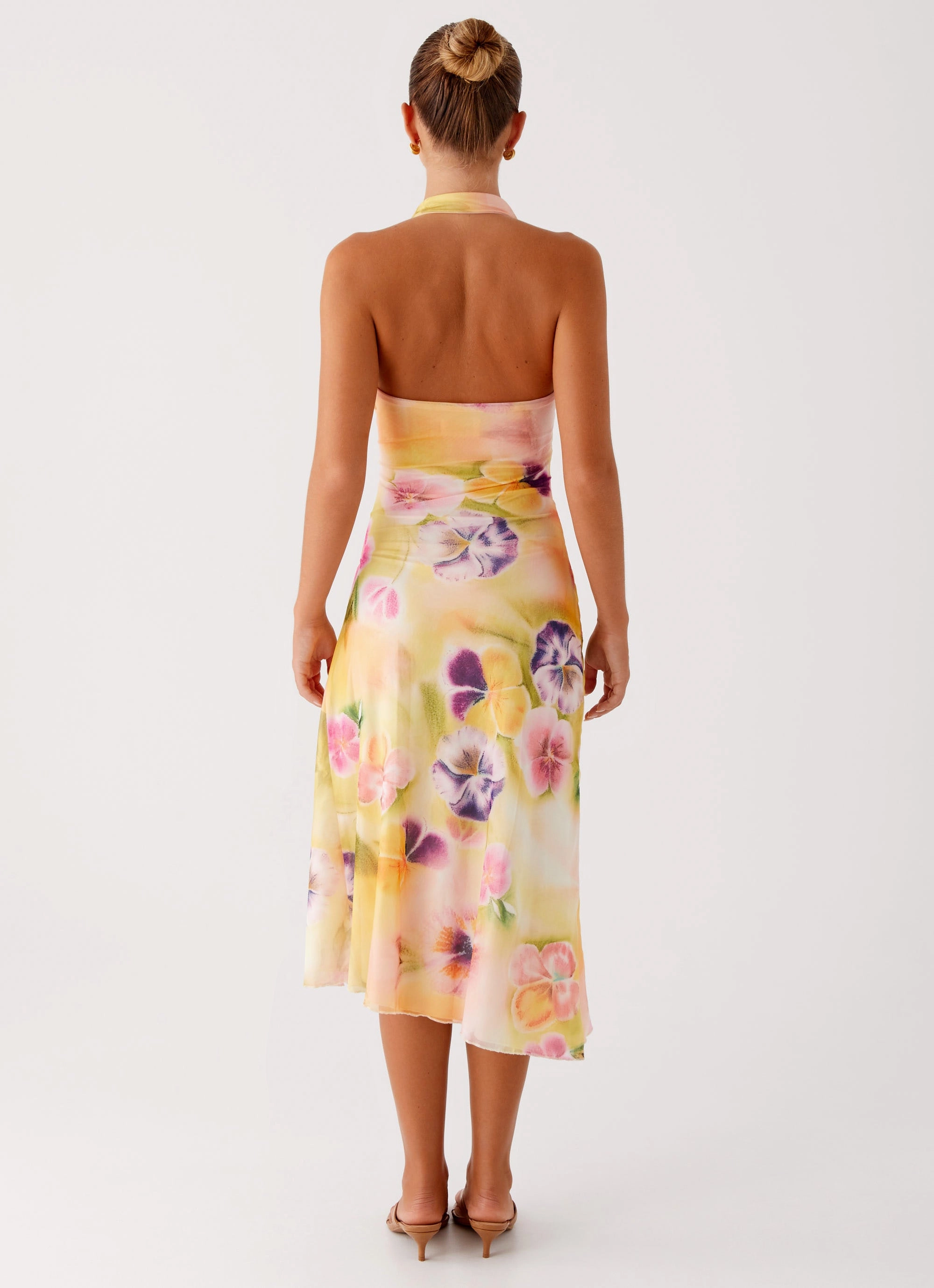Delicate Lines Kayce Midi Dress - Sunburst Floral