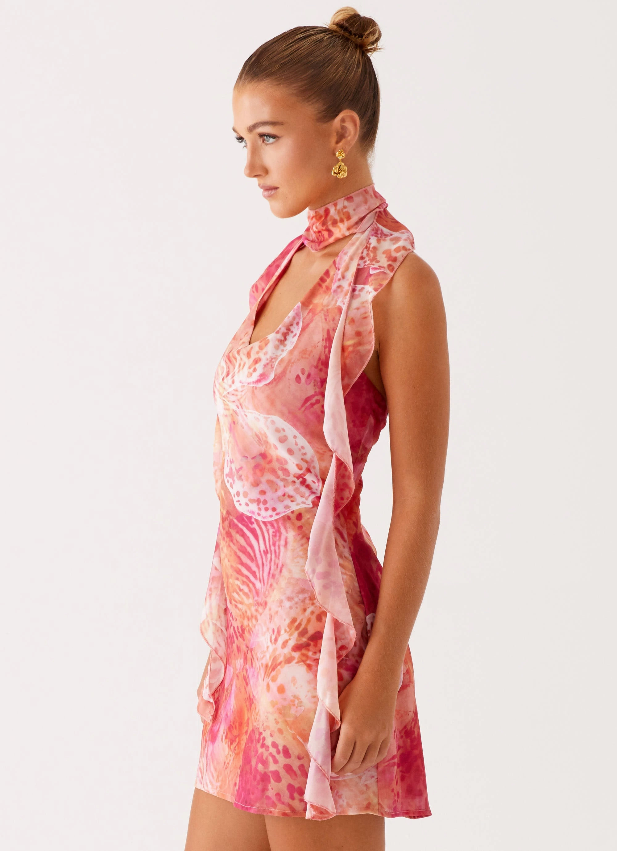 Light Volume Tanner Mini Dress - Flamingo Fling
