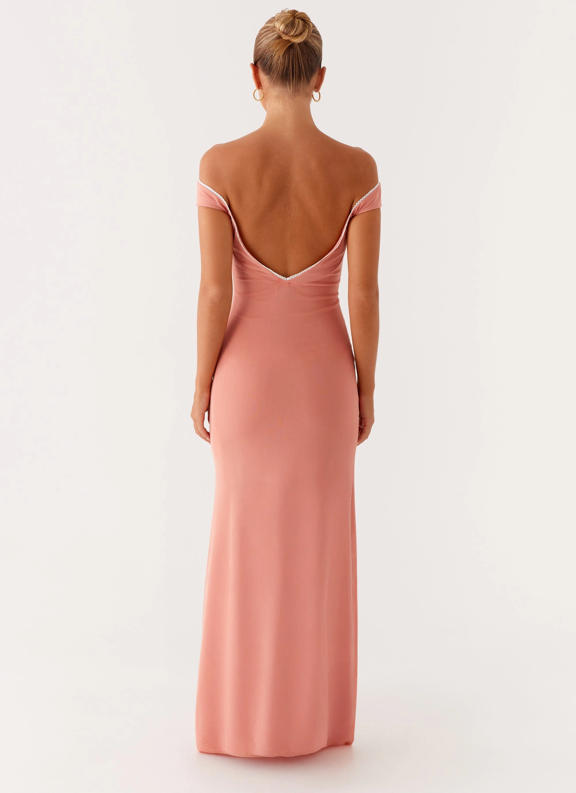 Katiya Maxi Dress - Peach Stain-Guard-Finish