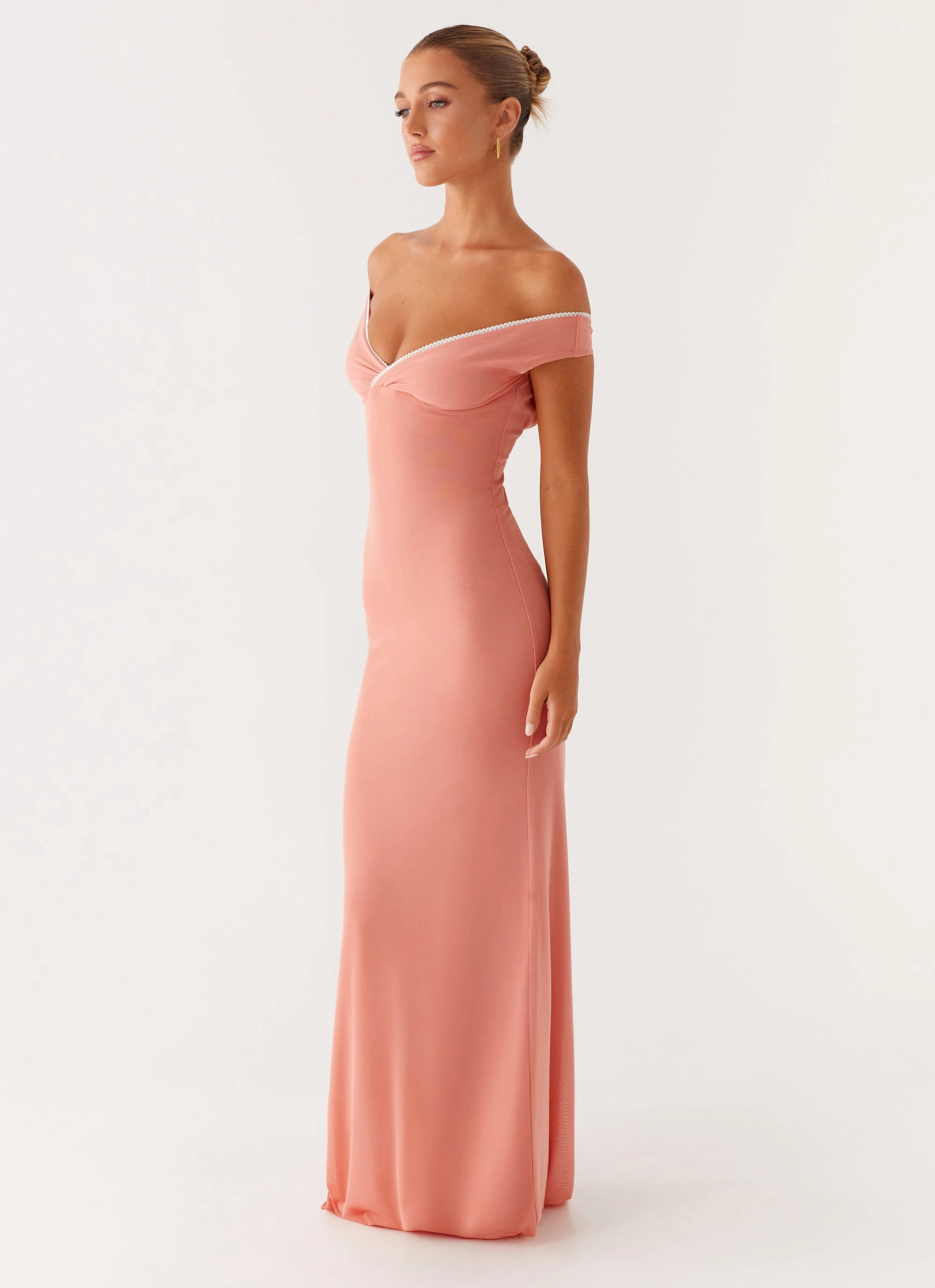 Artisanal-Detail Katiya Maxi Dress - Peach