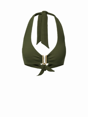 Non Absorbent Quick Dry Sheer Panel Melissa Top Olive Texture