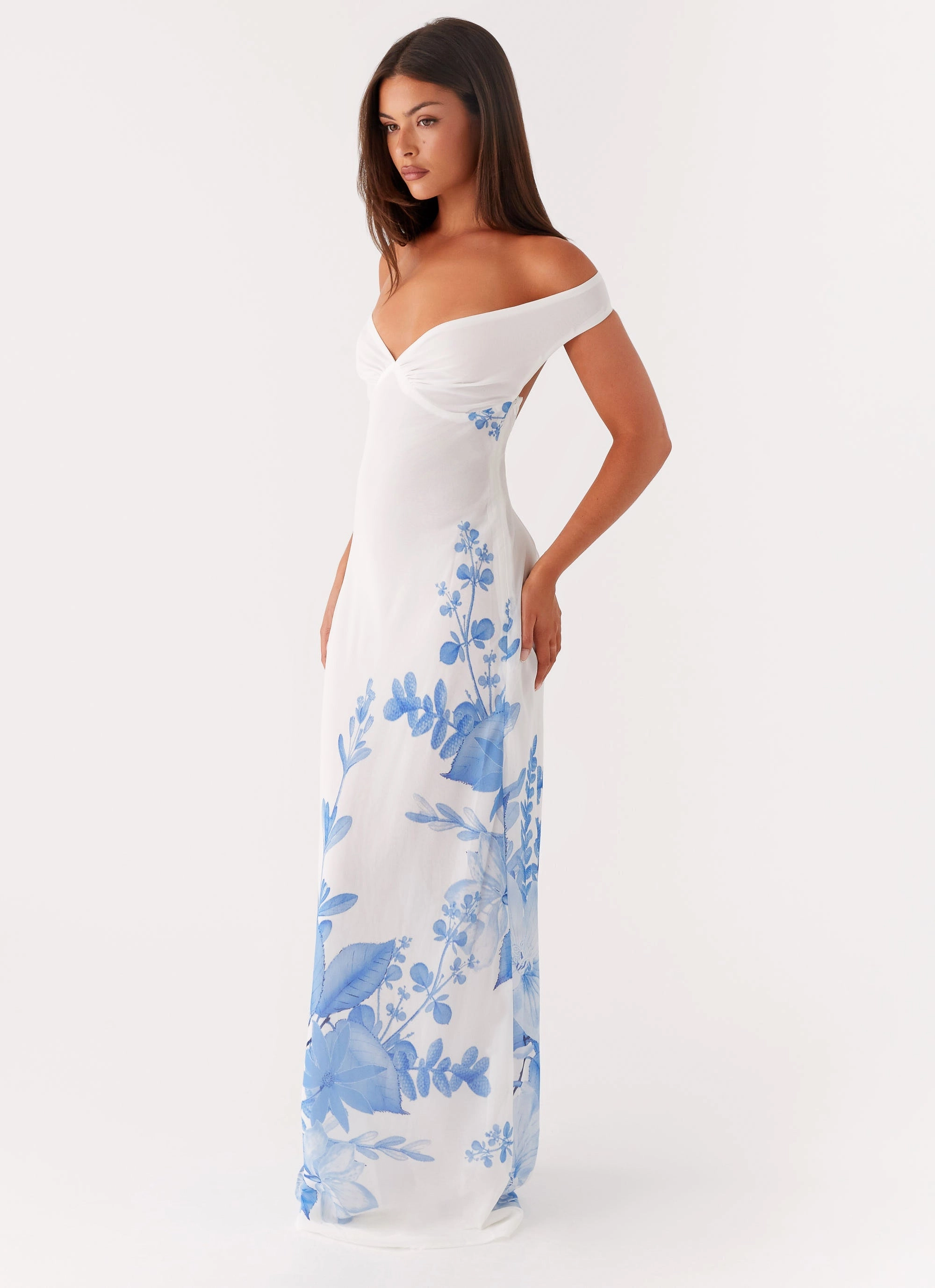 Krissa Maxi Dress - Blue Floral Polished Appearance