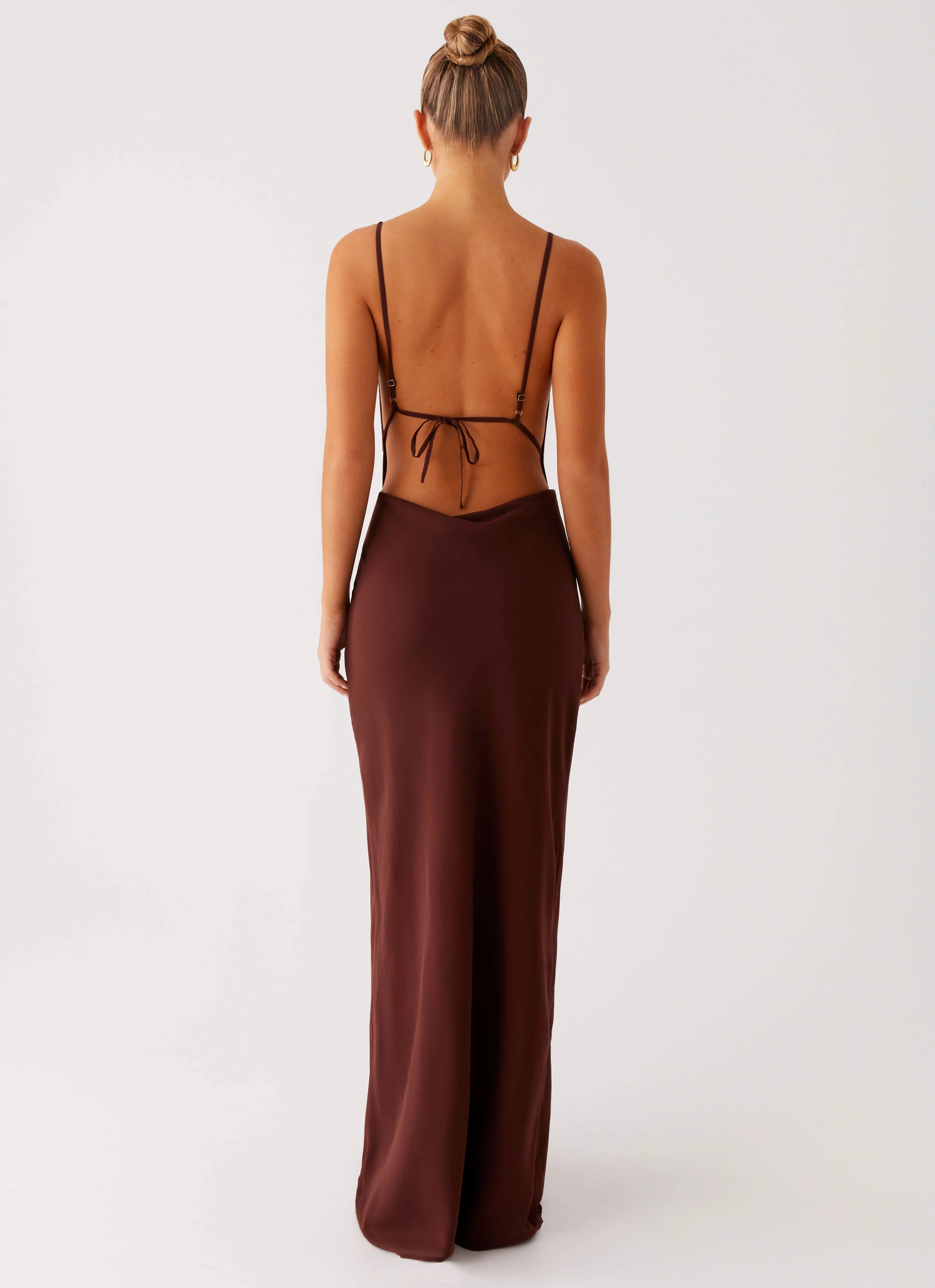 Elation Cowl Neck Maxi Dress - Chocolate Maximalist-Trend