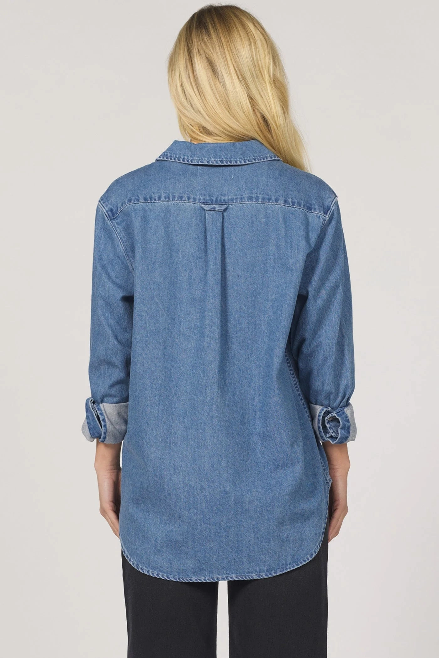Galina Denim Top Breathable Microfiber