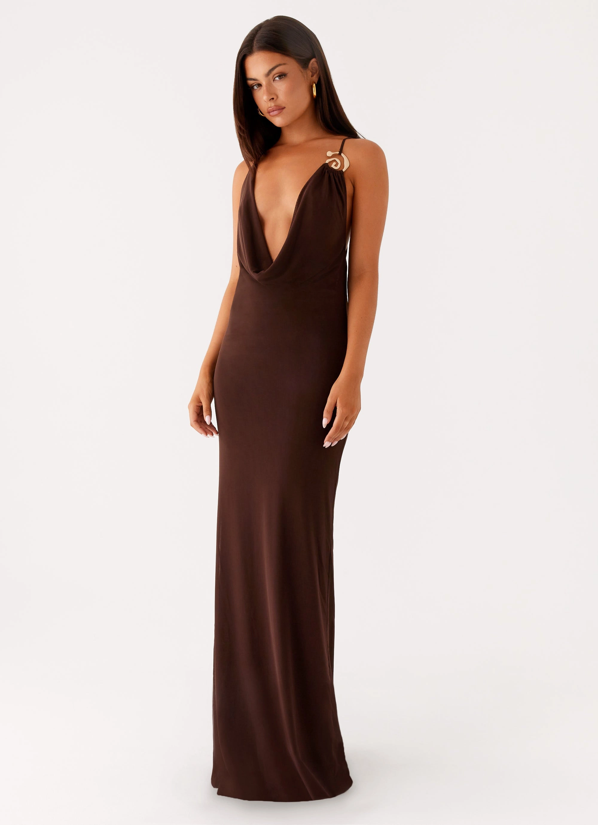 Breath Ease Game Player Maxi Dress - Chocolate