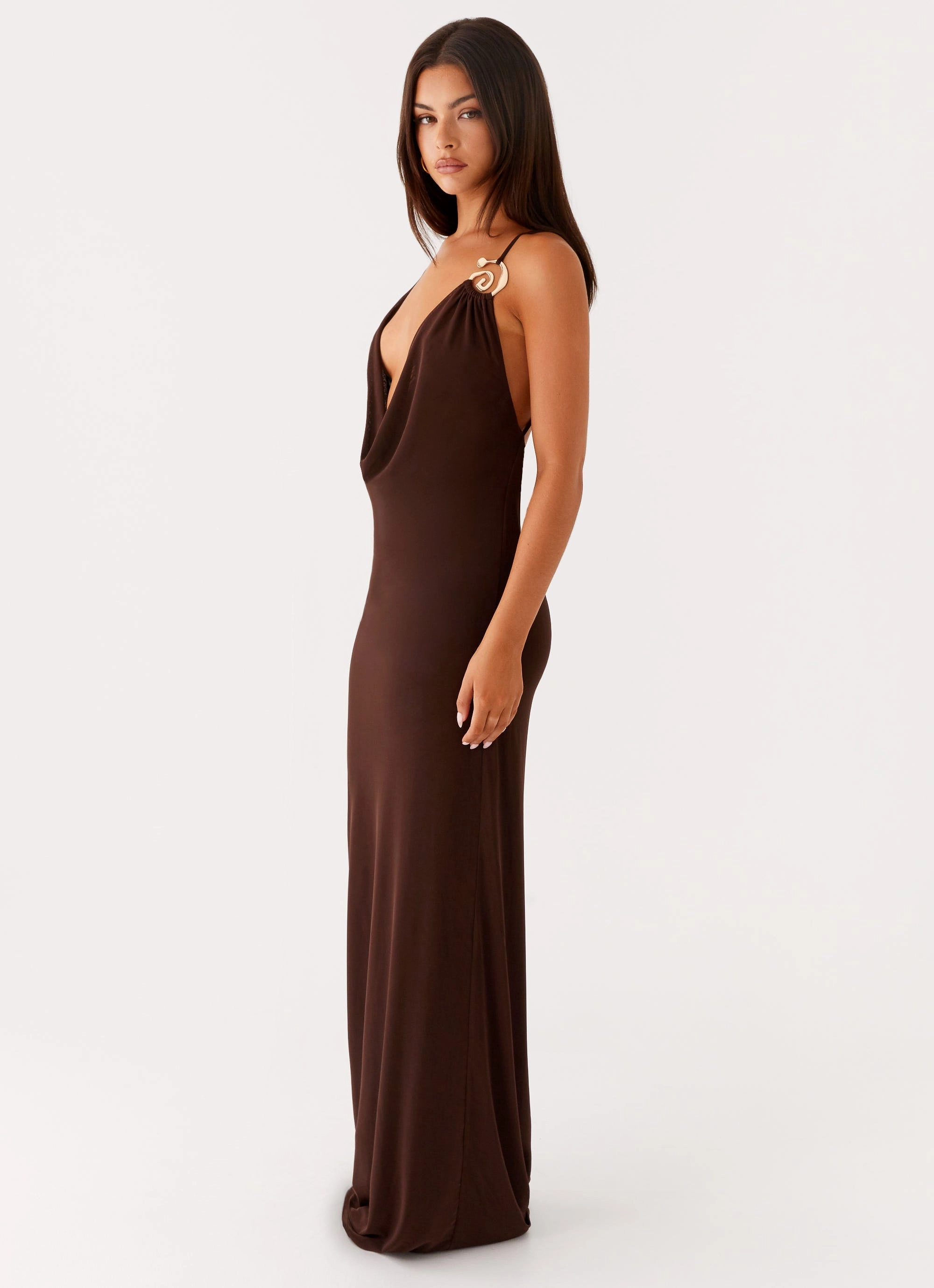 Eco Friendly Game Player Maxi Dress - Chocolate