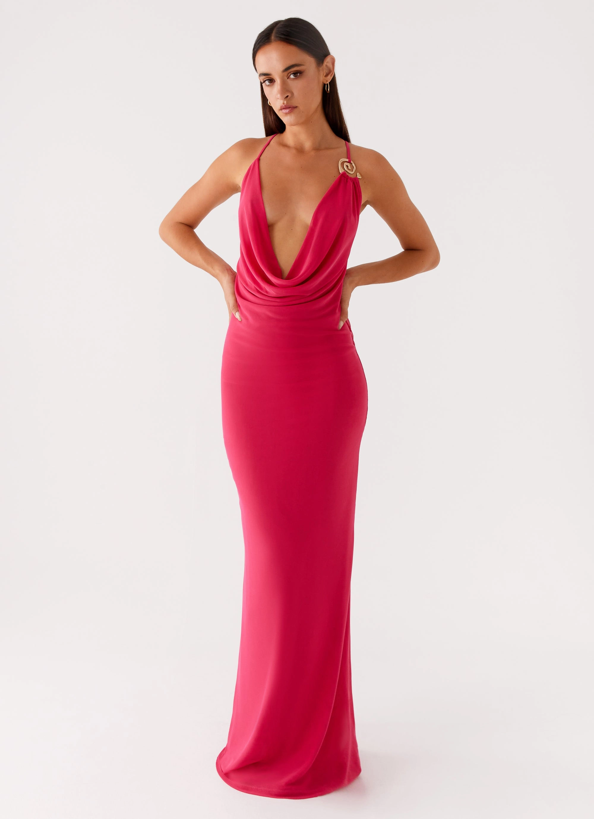 Game Player Maxi Dress - Hot Pink Grace Color Essential Piece