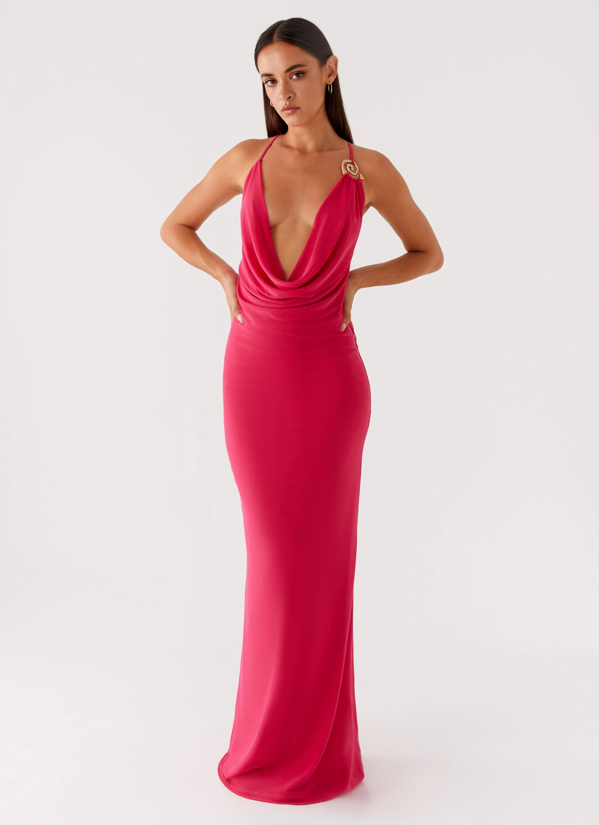 Game Player Maxi Dress - Hot Pink Sheer Light