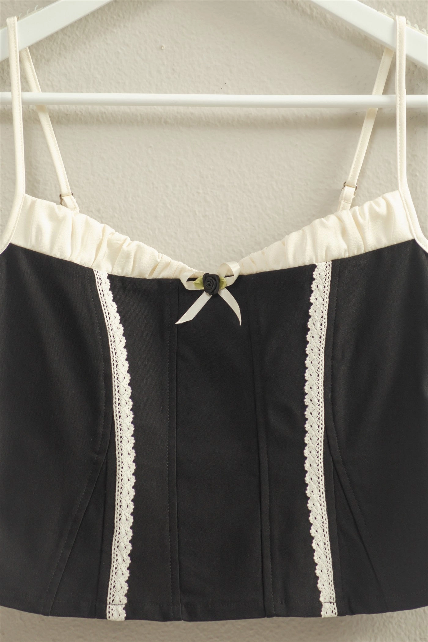 FlexibleKnit Hidden Storage Pocket Gameday Lace Trim Corset Tank