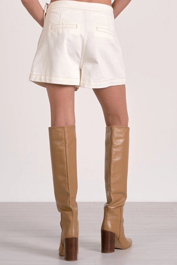 Gameday White Denim Skort Erasable Surface Coating Adjustable Hem