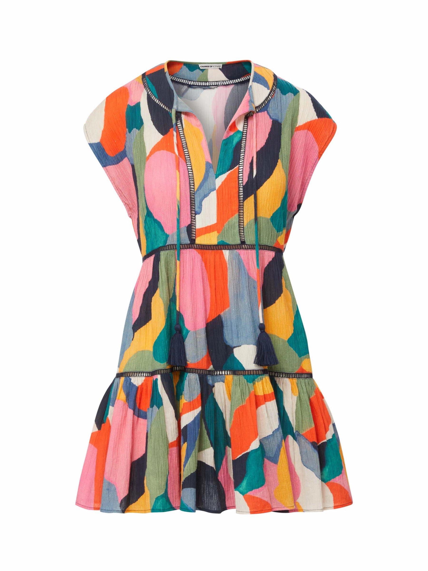 Gari Dress In Carta Colorblock Seamless Finish