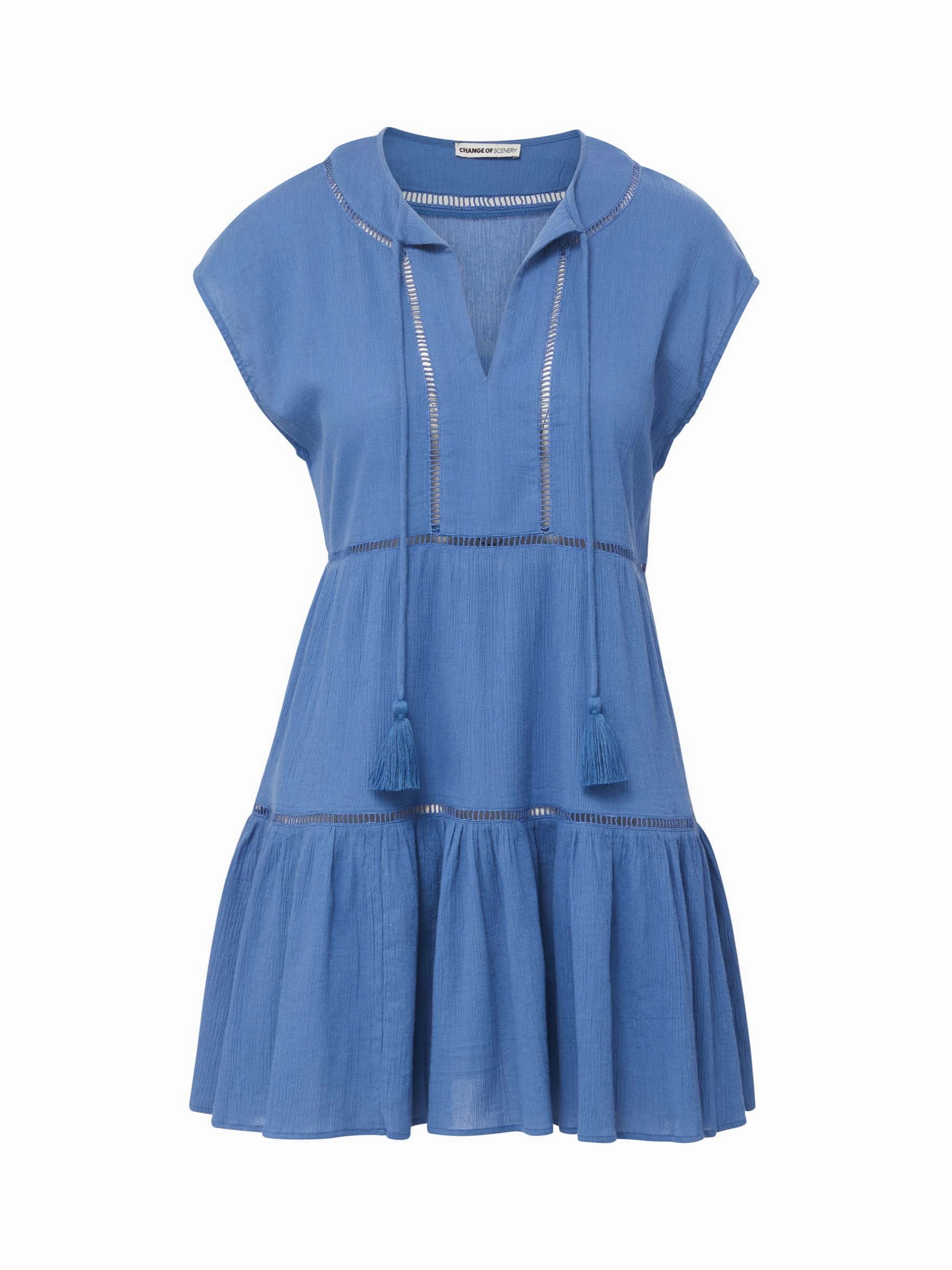 Chic And Comfortable Gari Dress In Steel Blue