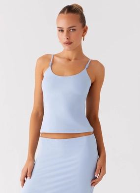 Ventilation Panel Garrix Bead Cami Top - Baby Blue