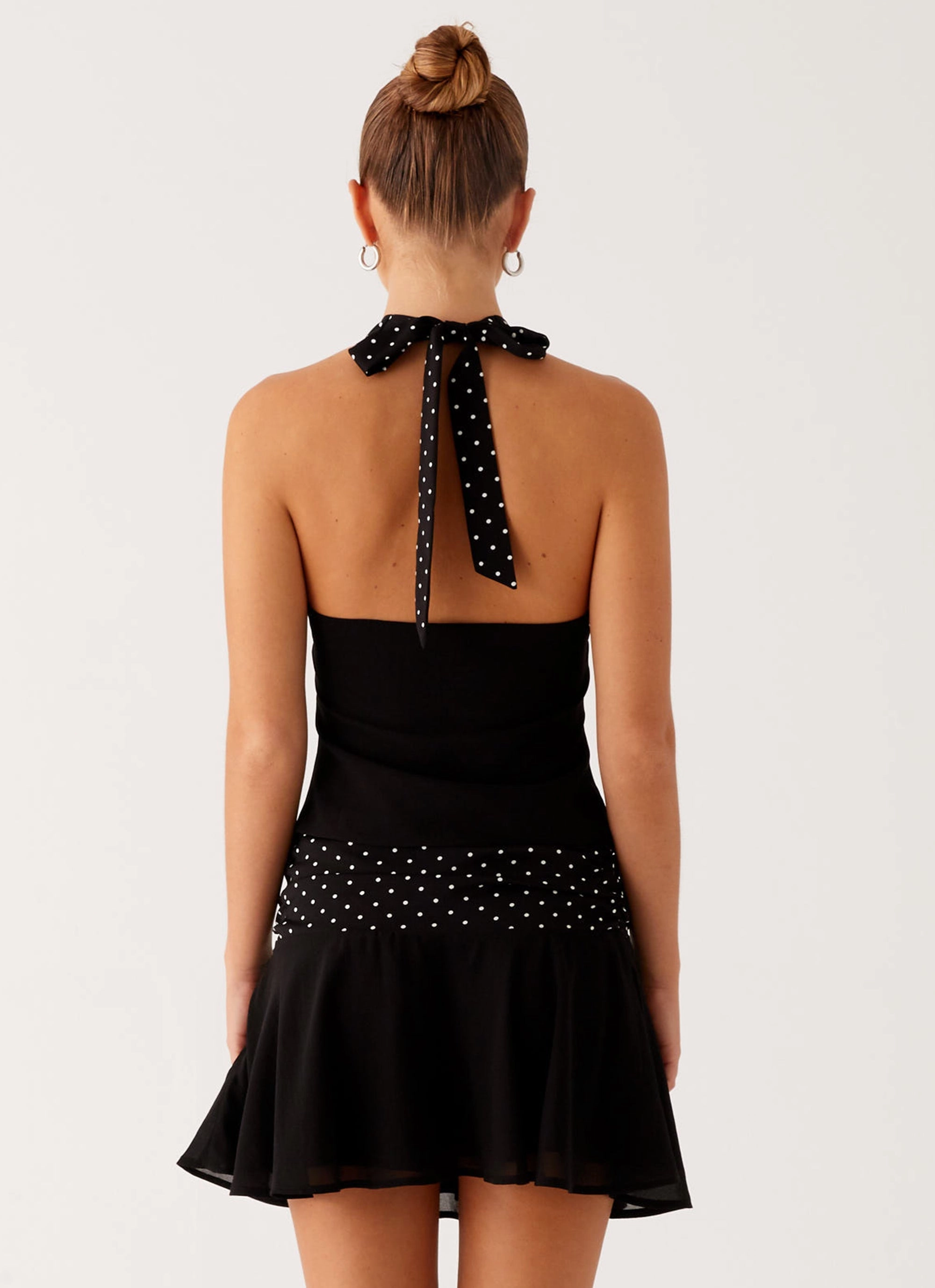 Devoted Halterneck Top - Black Polka Dot ErgonomicSleeves