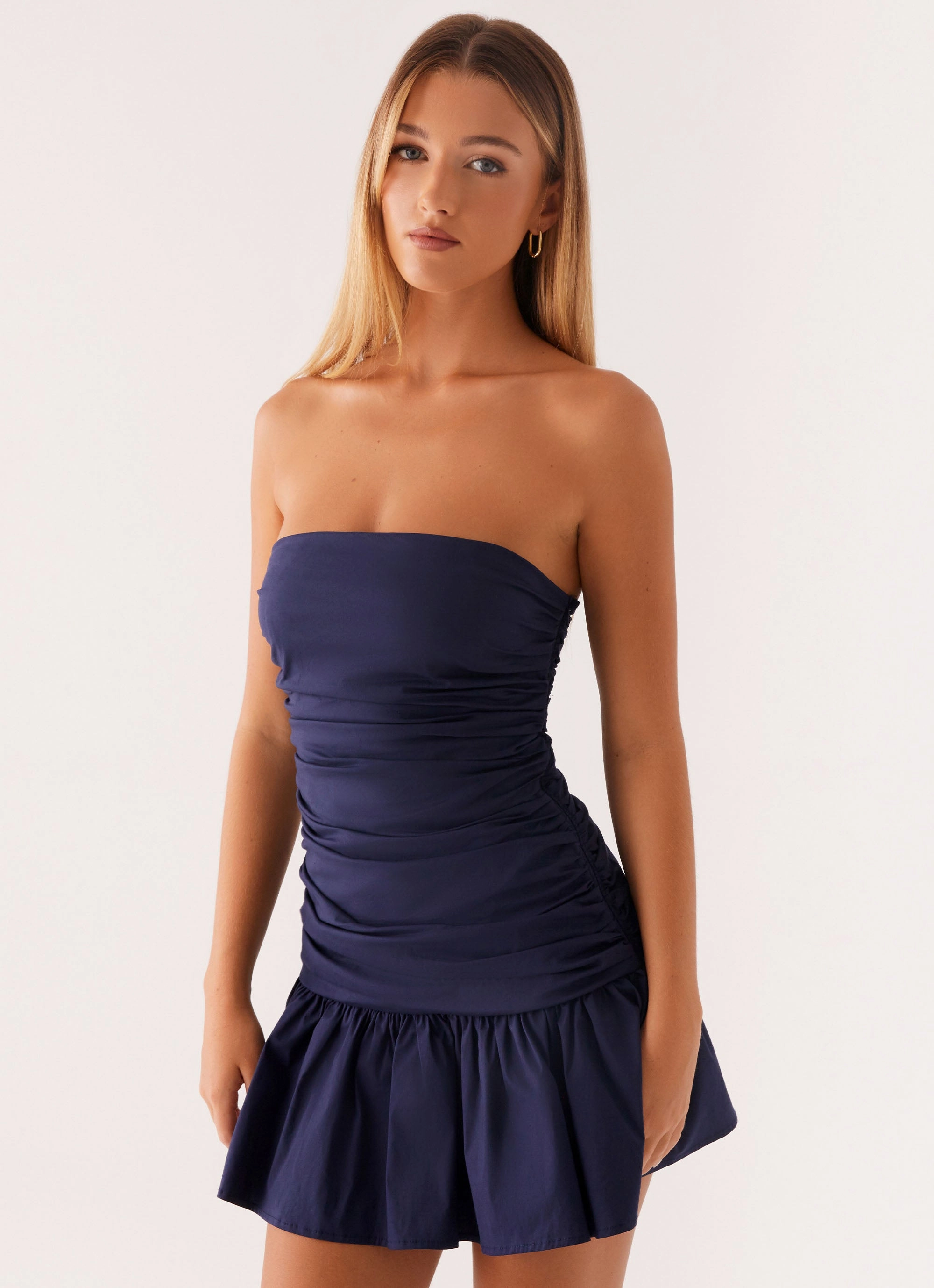 Perfect Mood Carmel Mini Dress - Navy