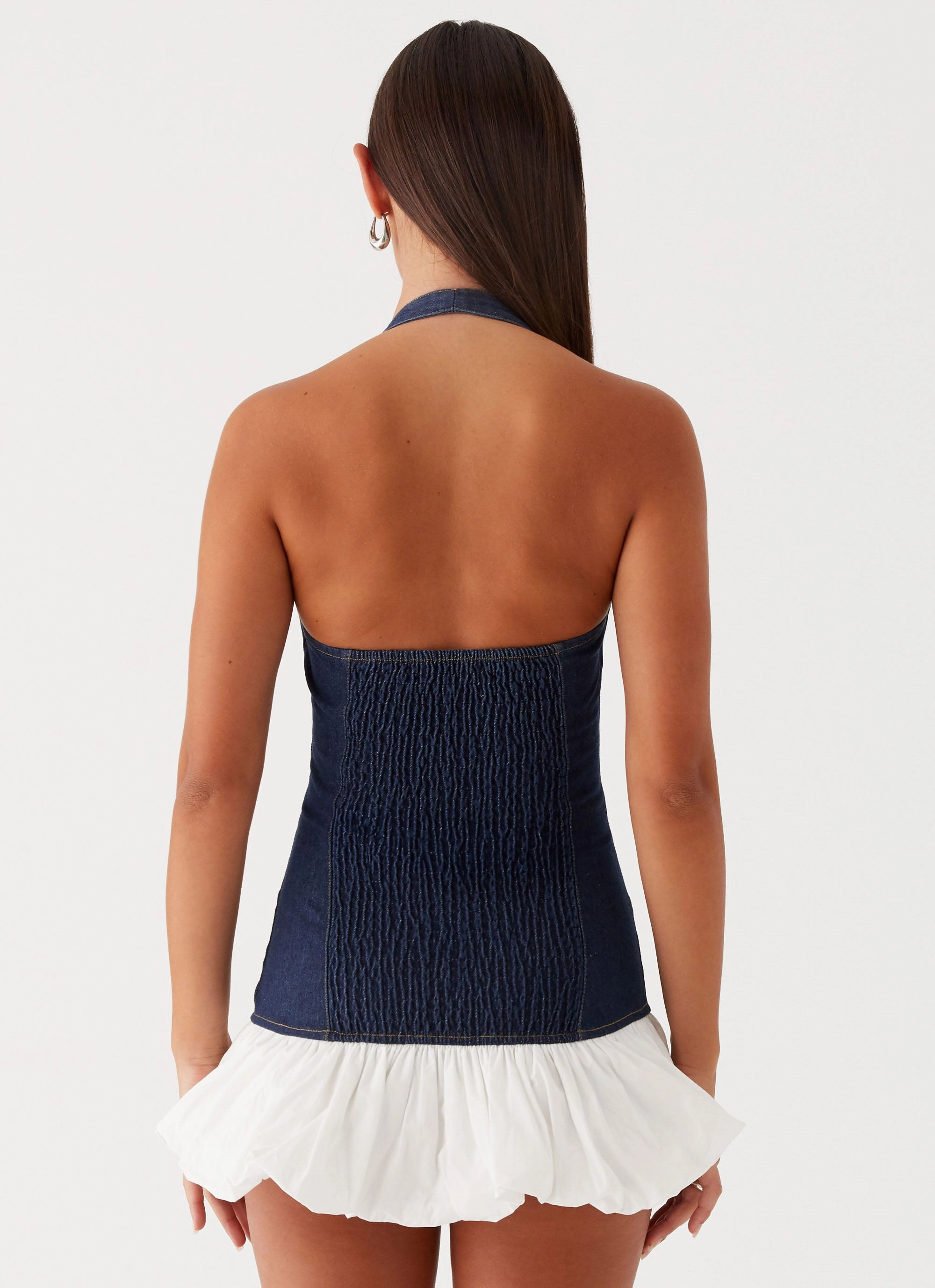 Seasonal Mood Body Flow Georgina Denim Mini Dress - Blue