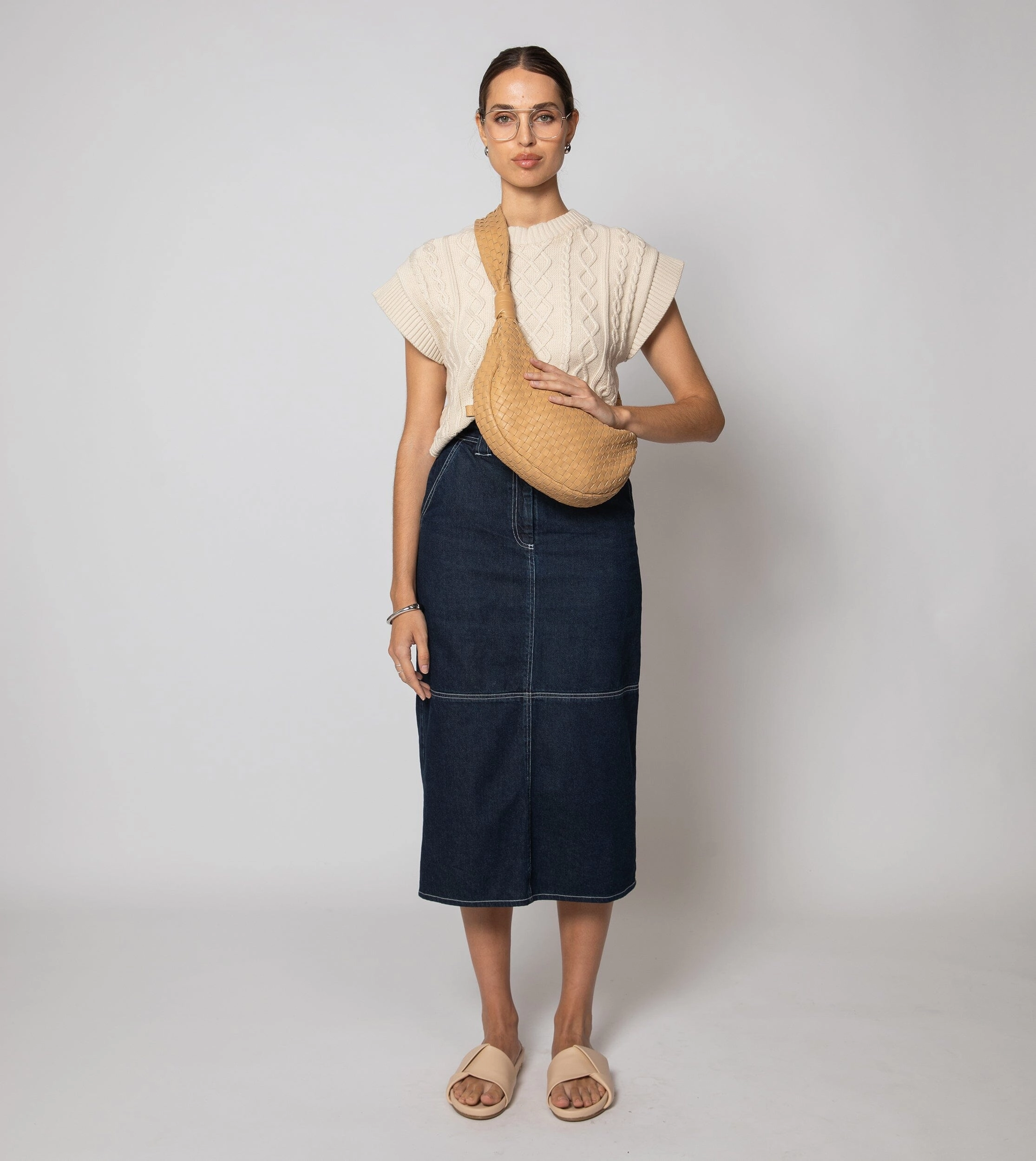 EcoFriendlyDye Gigi Cropped Sweater Vest | Cream