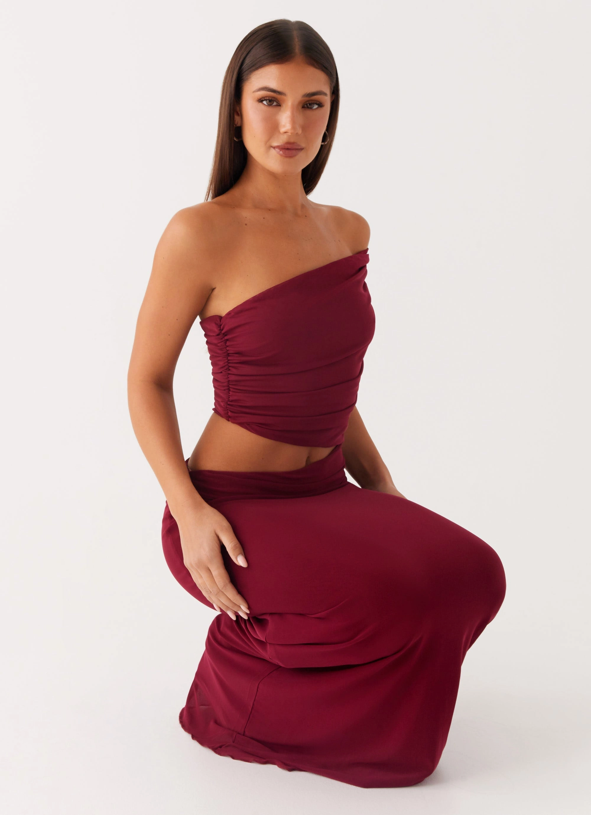 Gillian Maxi Dress - Maroon Easy Layering Piece