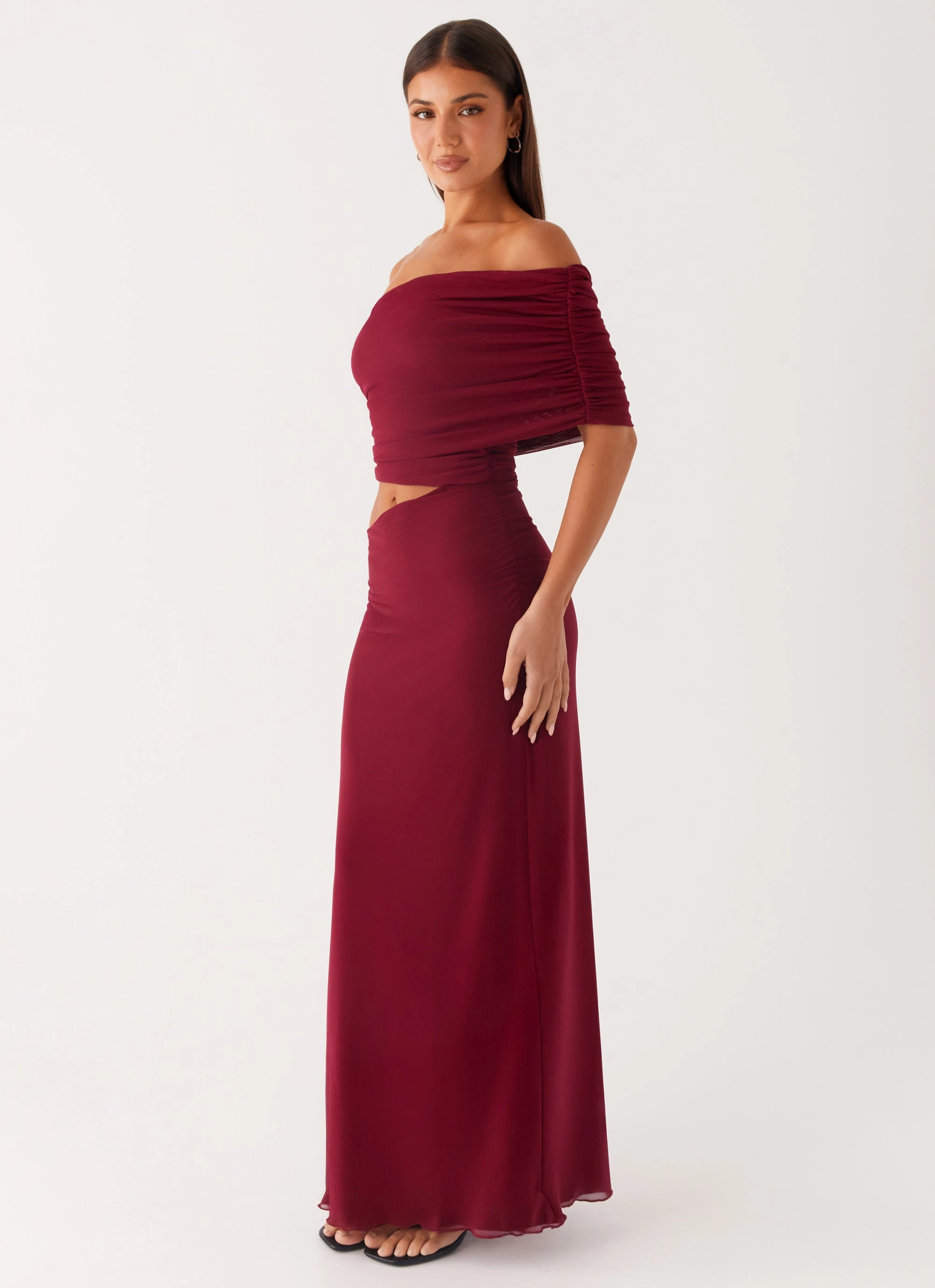 Office Casual Gillian Maxi Dress - Maroon