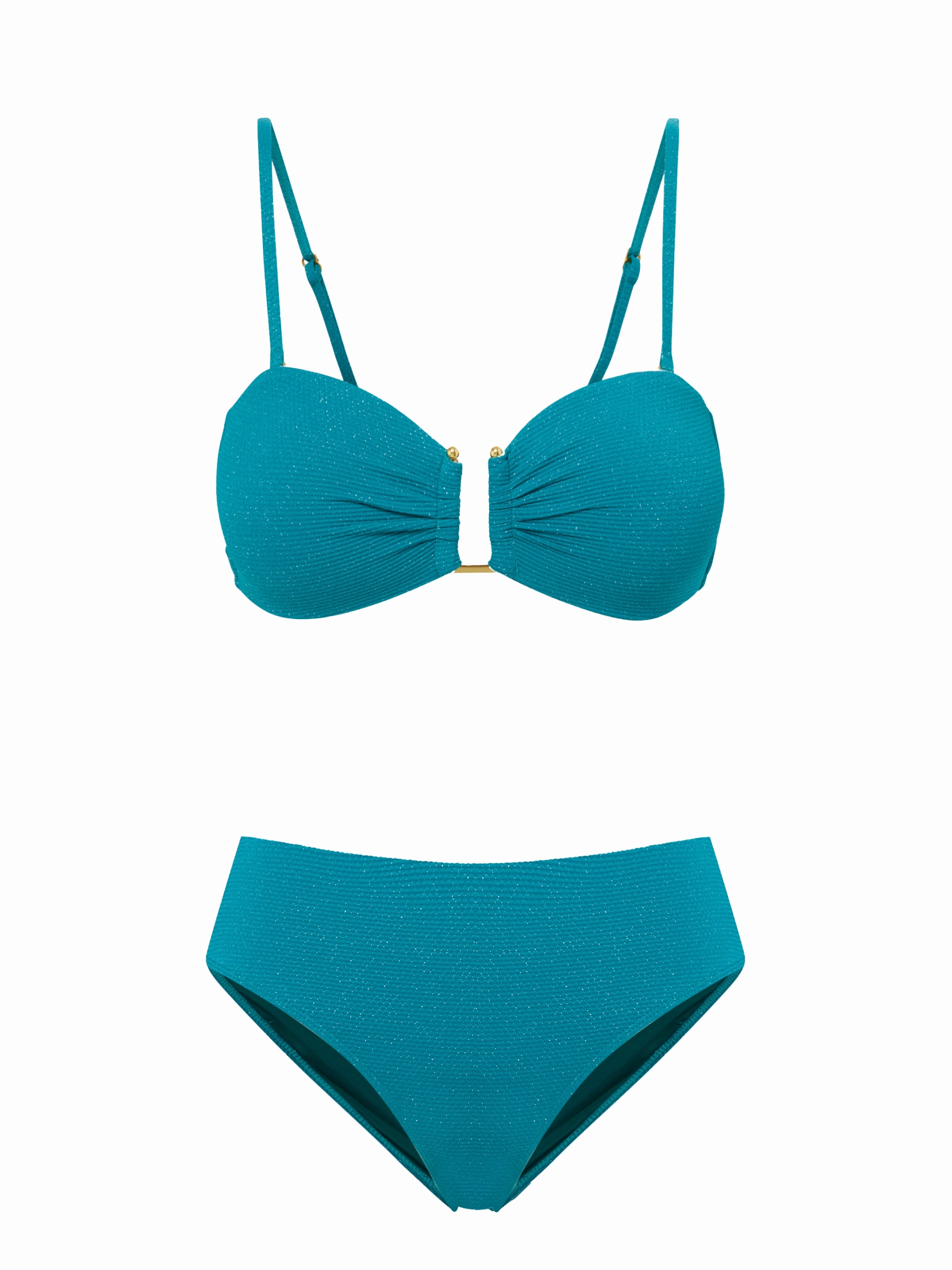 Sunny Vibes Gina Top   Classic Midrise Bottom in Jungle Green Metallic